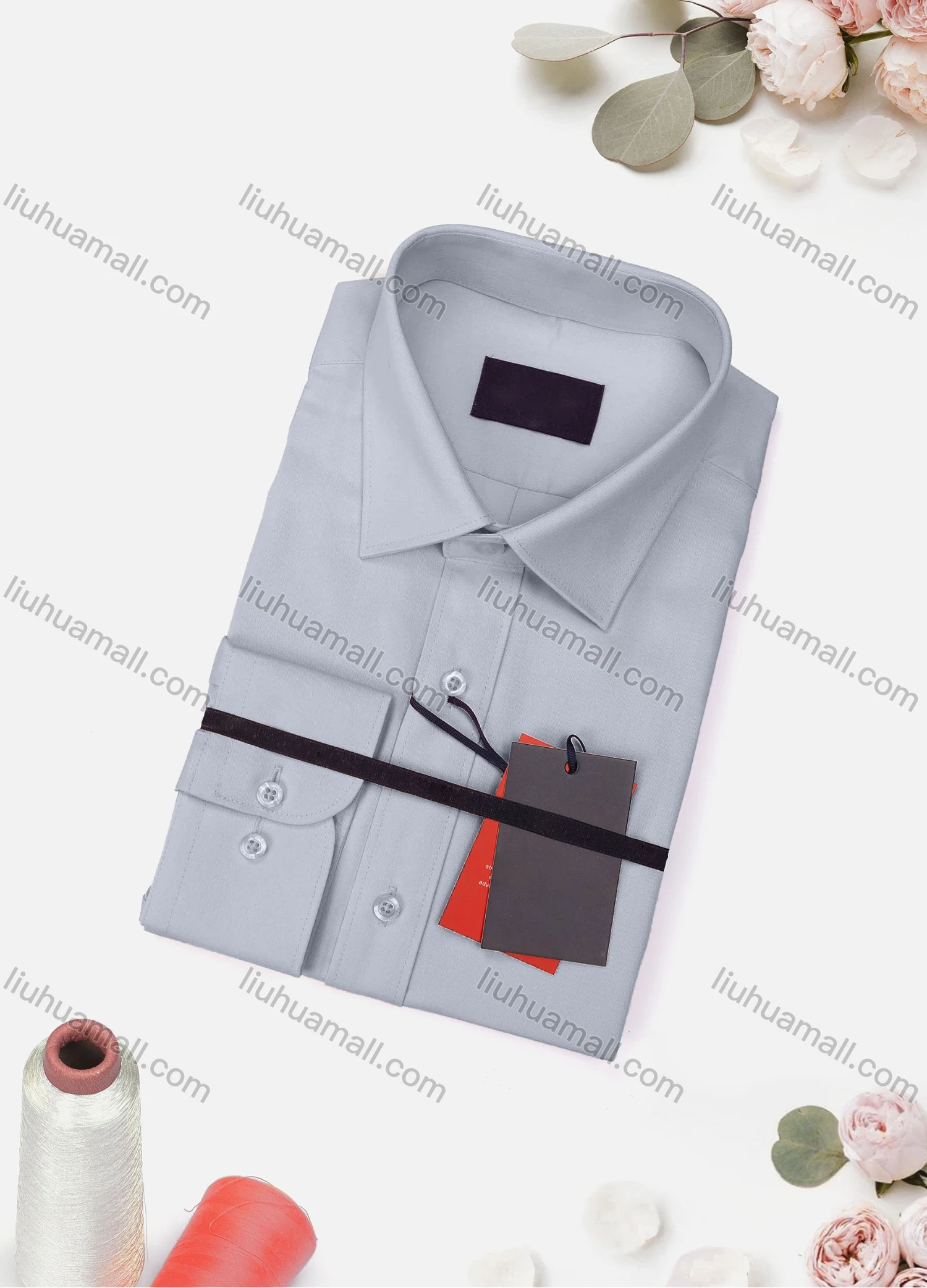 Wholesale Men's Casual Plain Long Sleeve Collared Button Down Shirt 8919-4# - Liuhuamall
