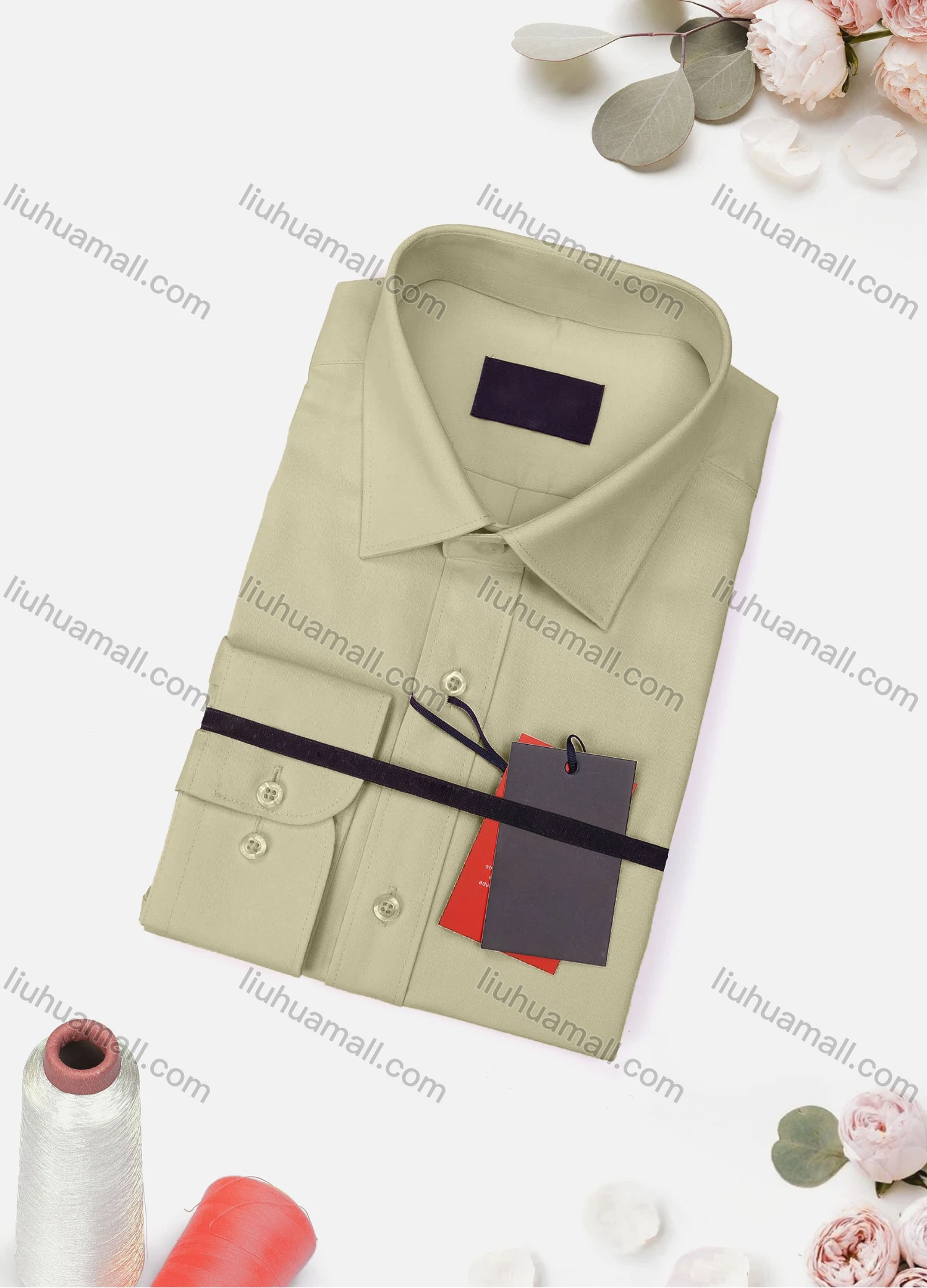 Wholesale Men's Casual Plain Long Sleeve Collared Button Down Shirt 8919-4# - Liuhuamall