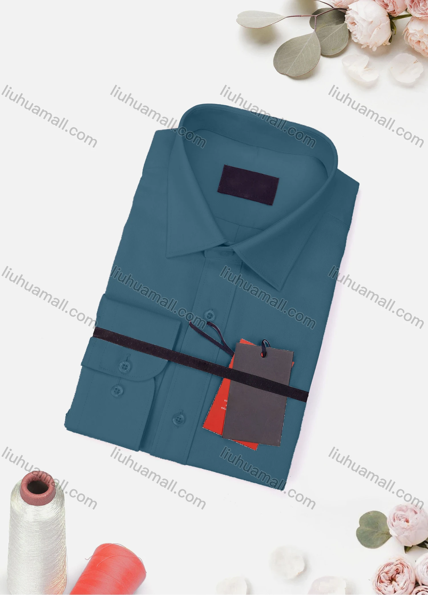 Wholesale Men's Casual Plain Long Sleeve Collared Button Down Shirt 8919-4# - Liuhuamall