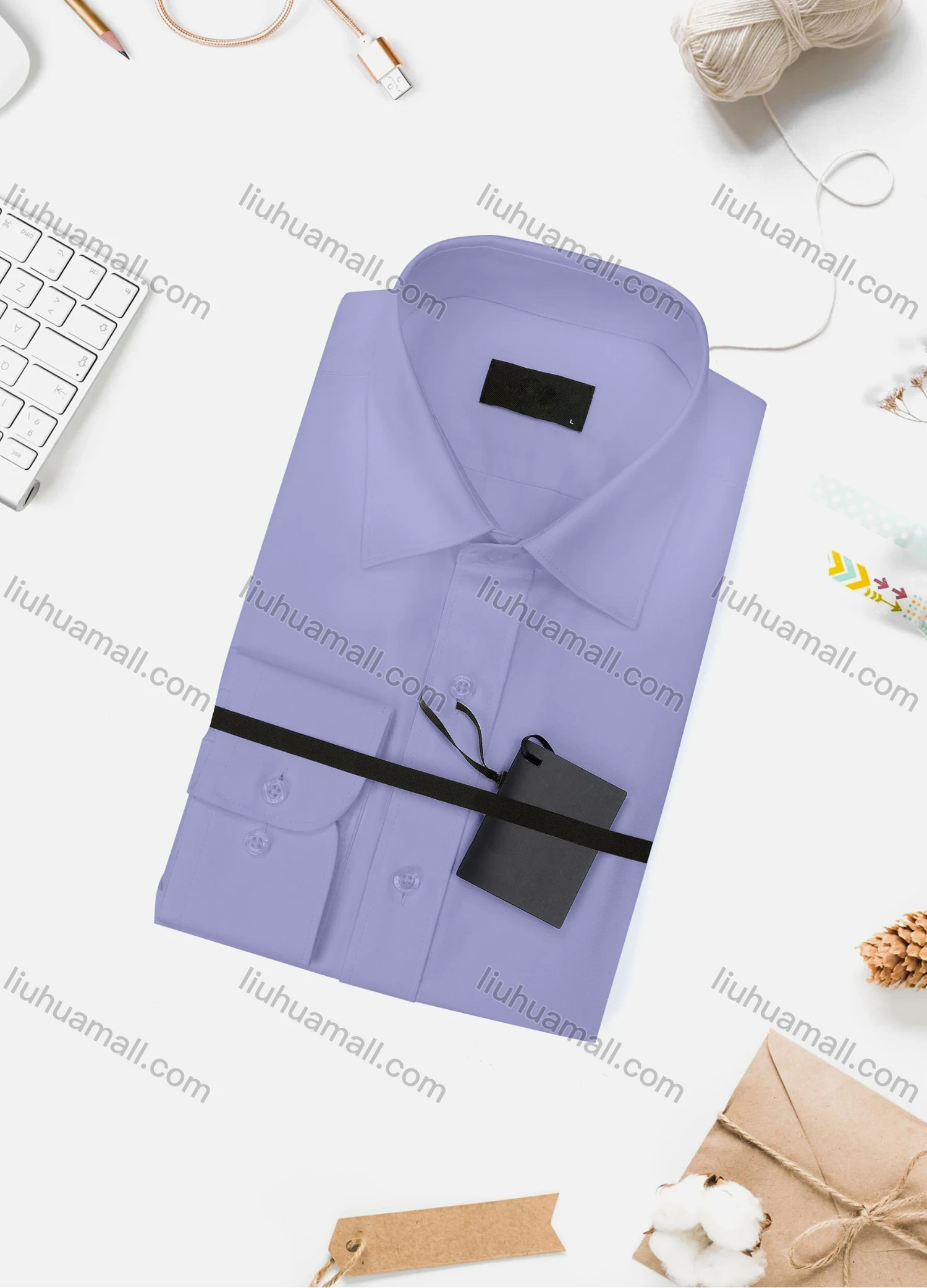 Wholesale Men's Casual Plain Long Sleeve Collared Button Down Shirt 15003-1# - Liuhuamall