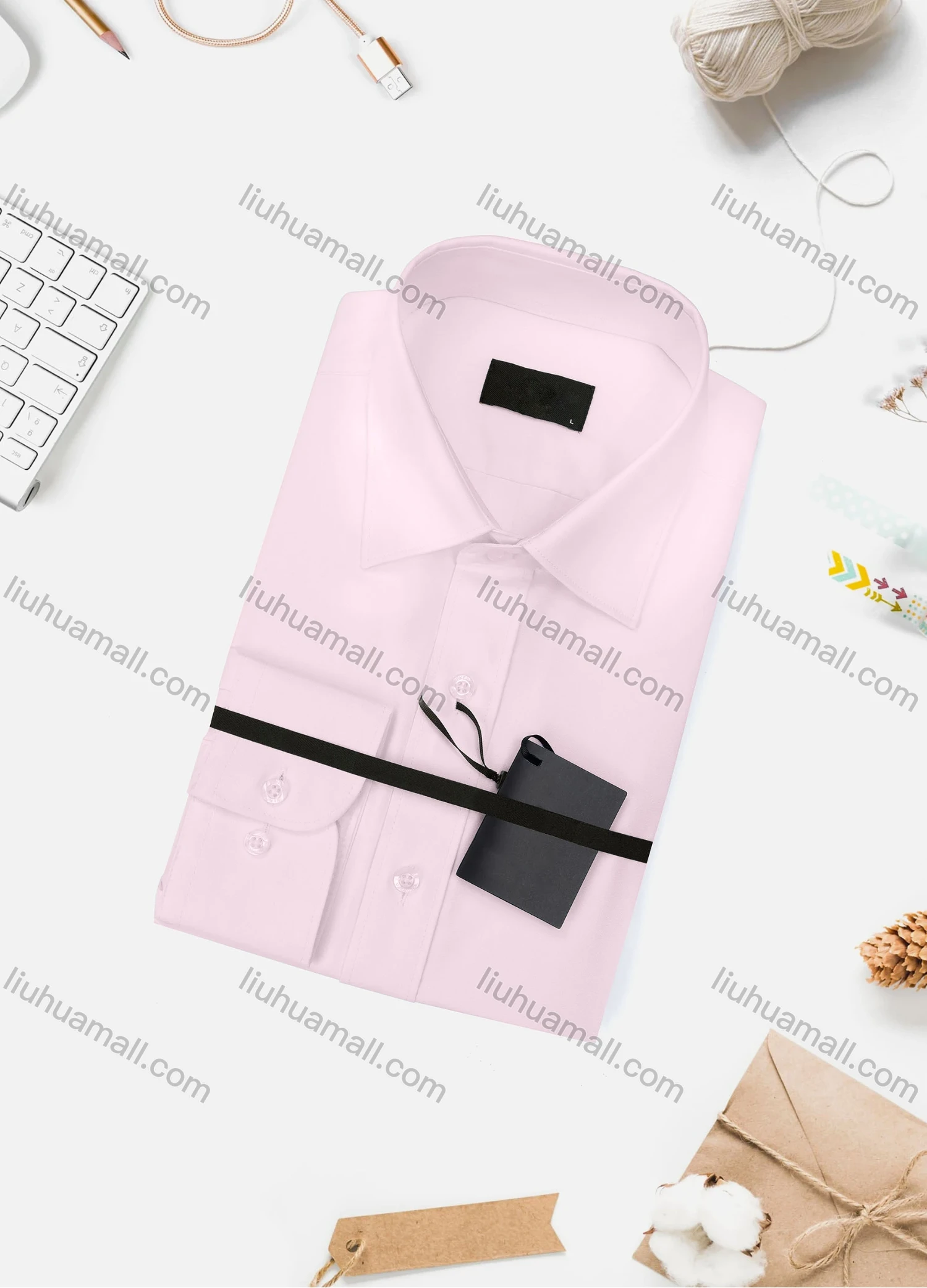Wholesale Men's Casual Plain Long Sleeve Collared Button Down Shirt 15003-1# - Liuhuamall