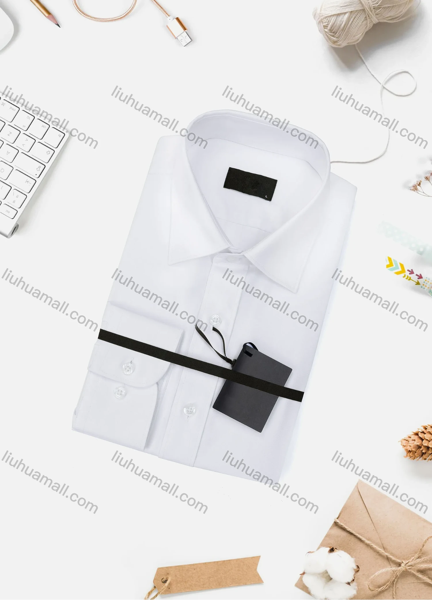 Wholesale Men's Casual Plain Long Sleeve Collared Button Down Shirt 15003-1# - Liuhuamall