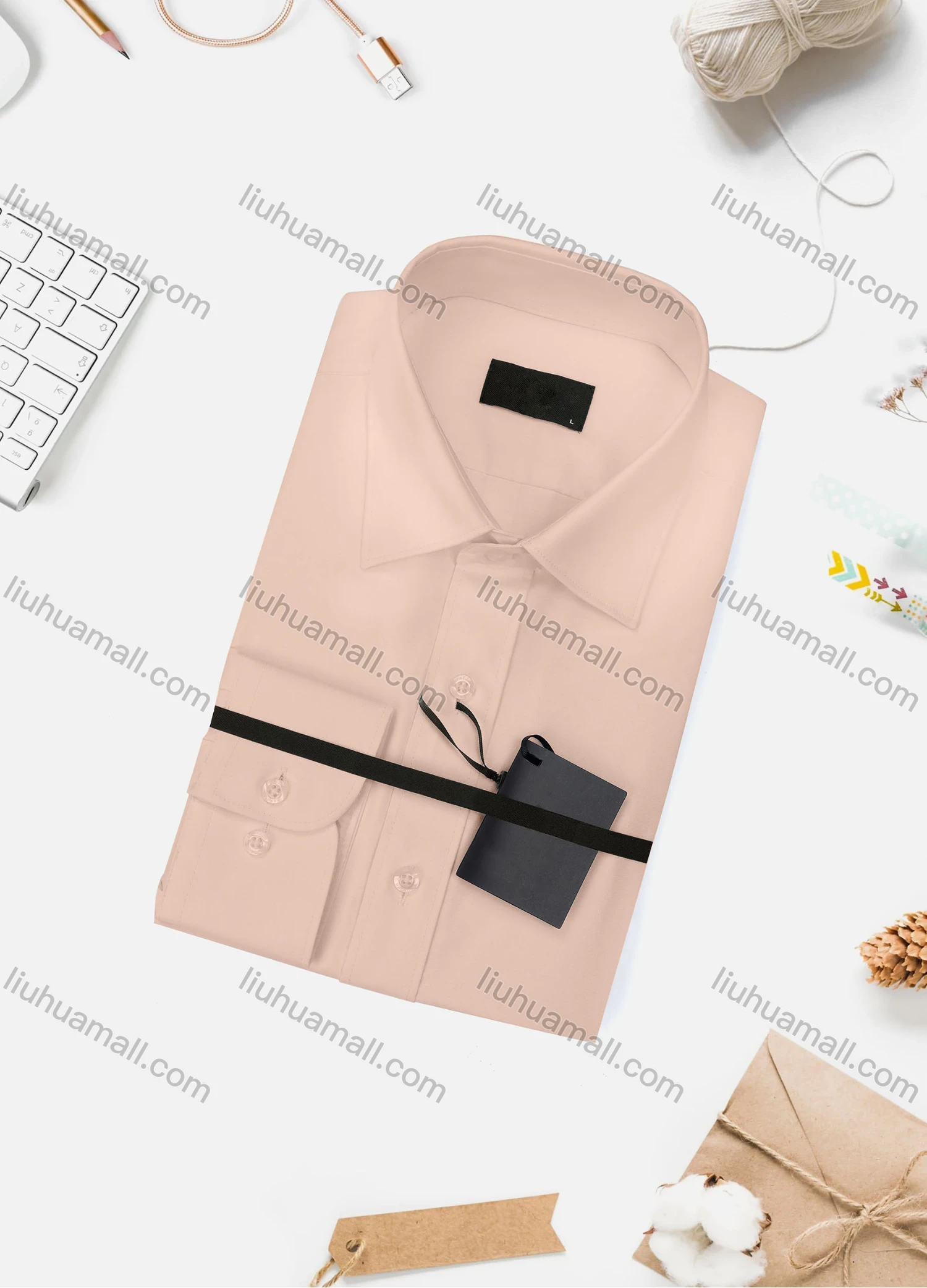 Wholesale Men's Casual Plain Long Sleeve Collared Button Down Shirt 15003-1# - Liuhuamall