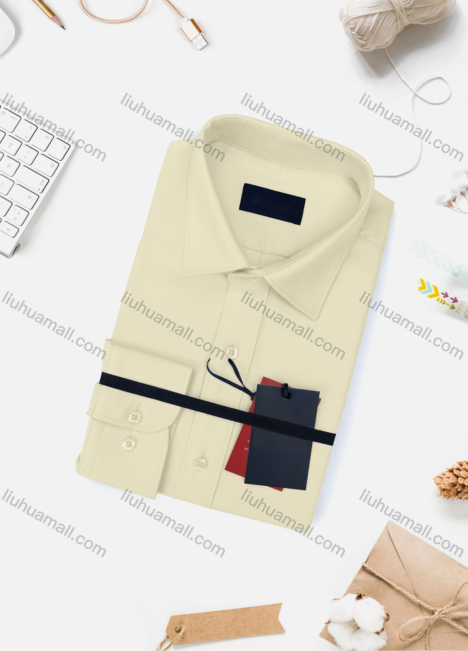 Wholesale Men's Casual Plain Long Sleeve Collared Button Down Shirt WX02-2# - Liuhuamall