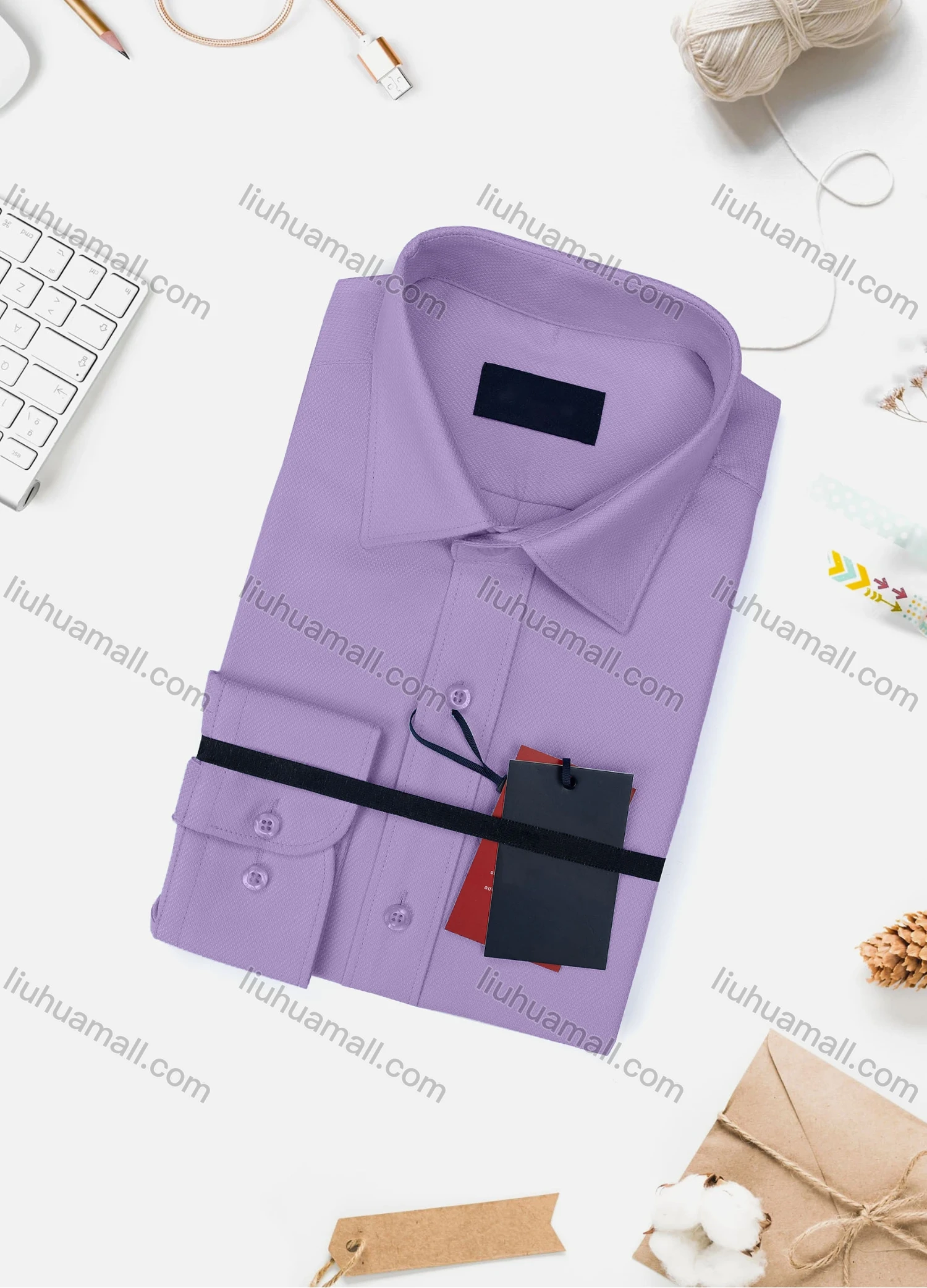 Wholesale Men's Casual Plain Long Sleeve Collared Button Down Shirt WX02-2# - Liuhuamall