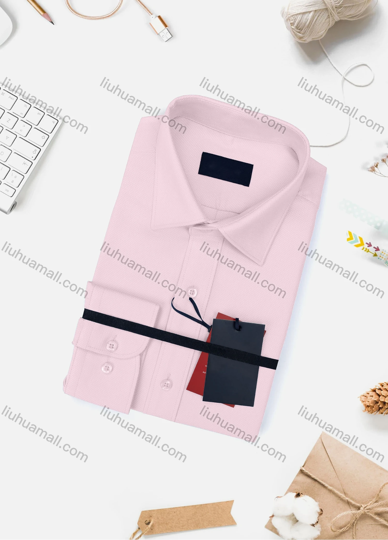 Wholesale Men's Casual Plain Long Sleeve Collared Button Down Shirt WX02-2# - Liuhuamall