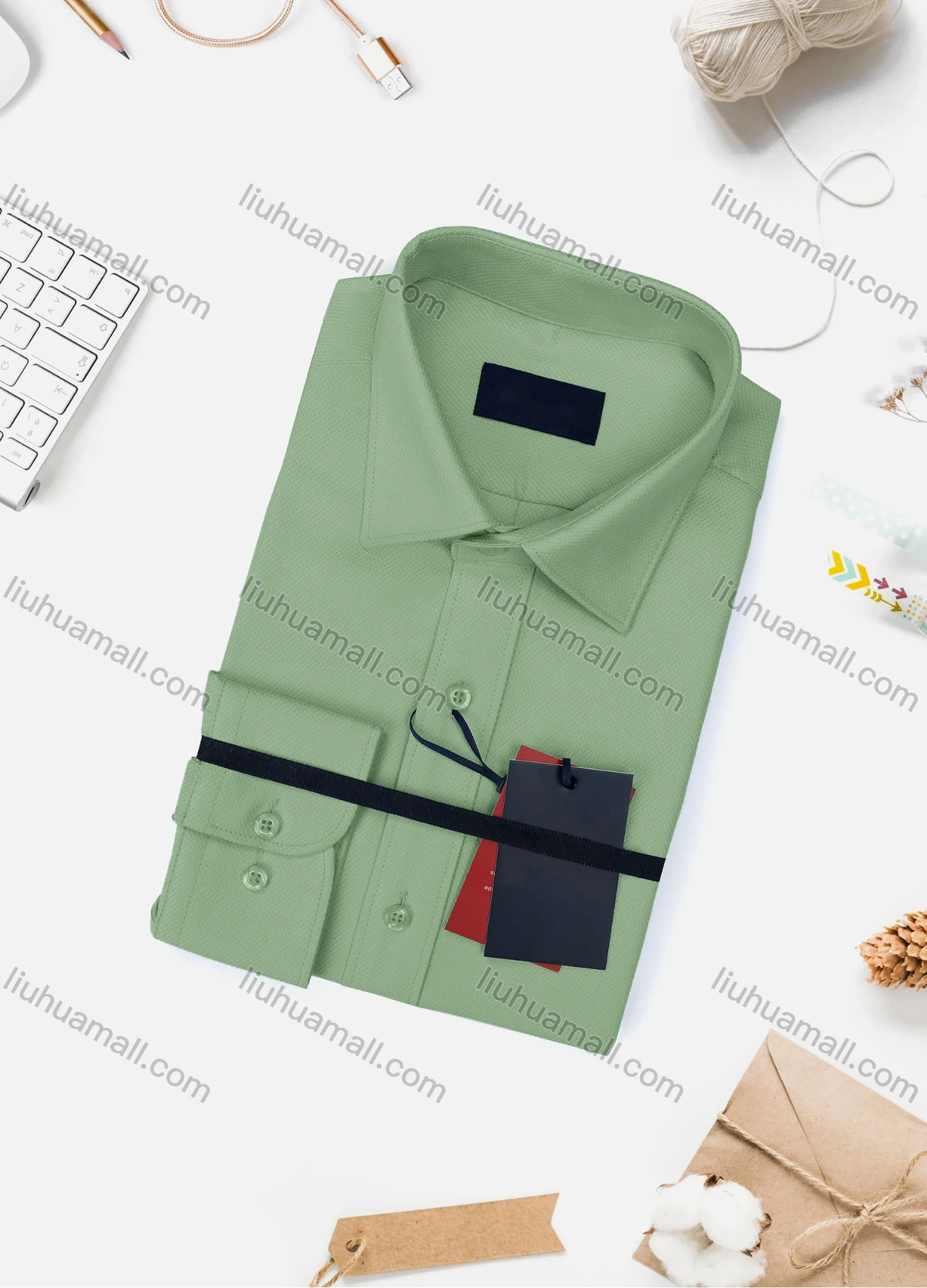 Wholesale Men's Casual Plain Long Sleeve Collared Button Down Shirt WX02-2# - Liuhuamall