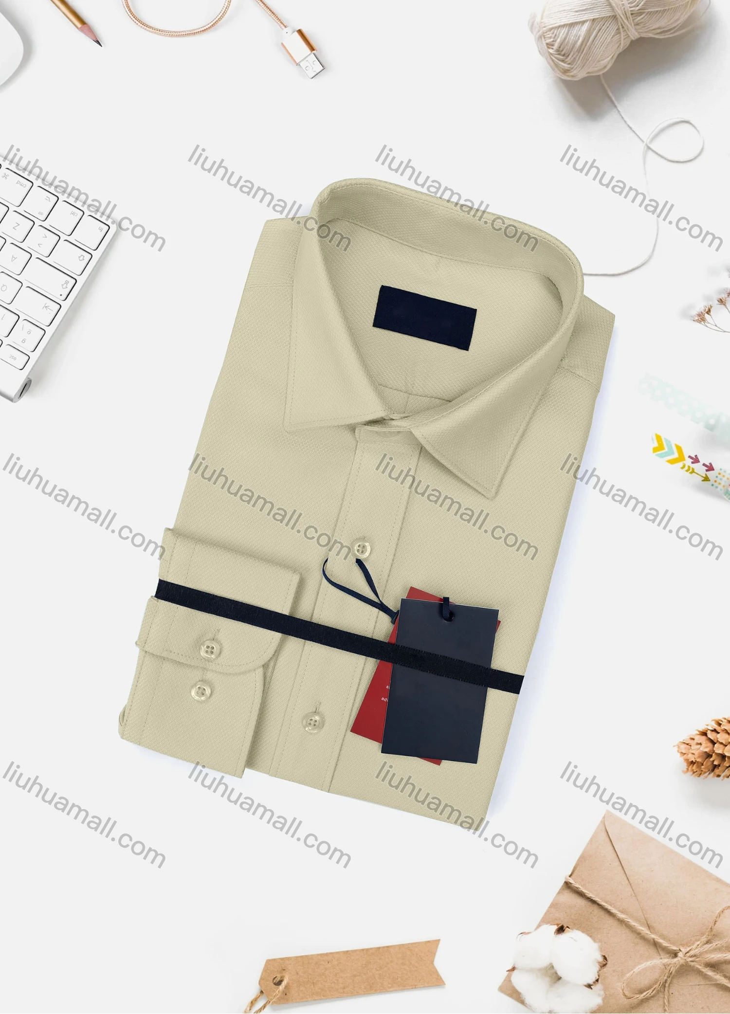 Wholesale Men's Casual Plain Long Sleeve Collared Button Down Shirt WX02-2# - Liuhuamall