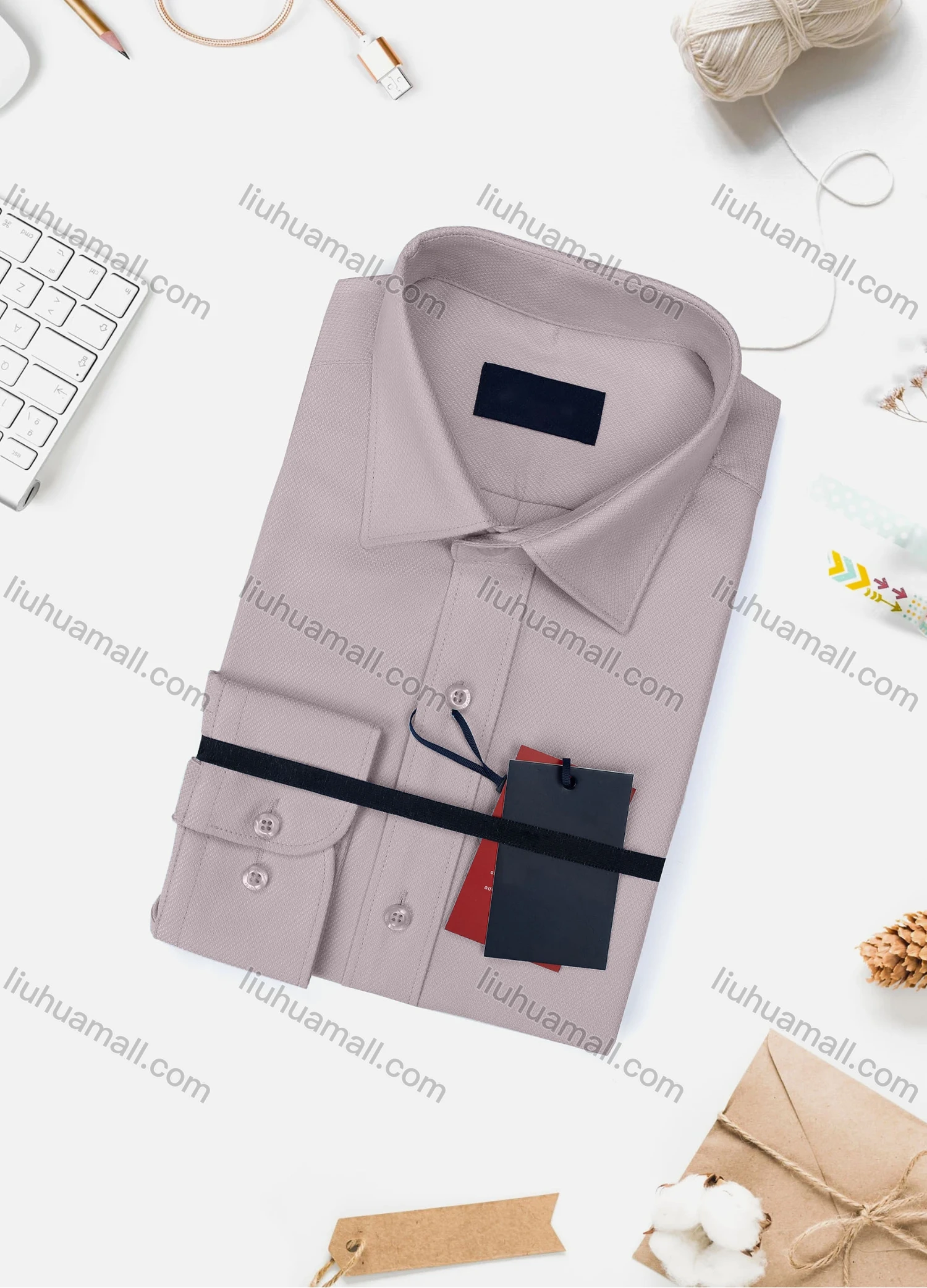 Wholesale Men's Casual Plain Long Sleeve Collared Button Down Shirt WX02-2# - Liuhuamall