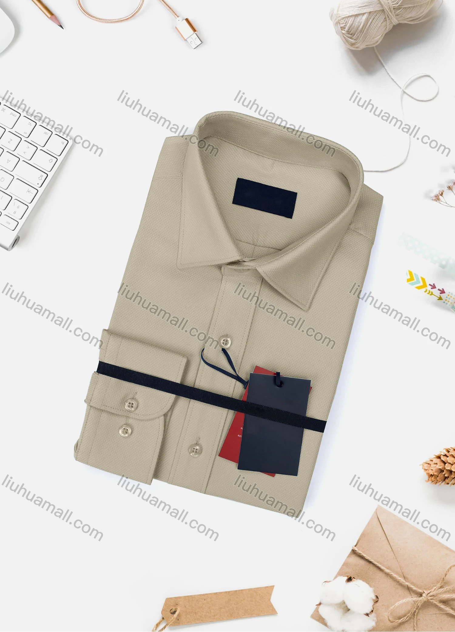 Wholesale Men's Casual Plain Long Sleeve Collared Button Down Shirt WX02-2# - Liuhuamall