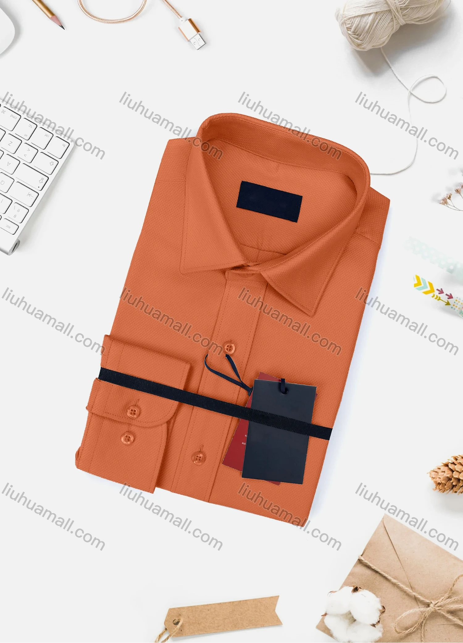 Wholesale Men's Casual Plain Long Sleeve Collared Button Down Shirt WX02-2# - Liuhuamall