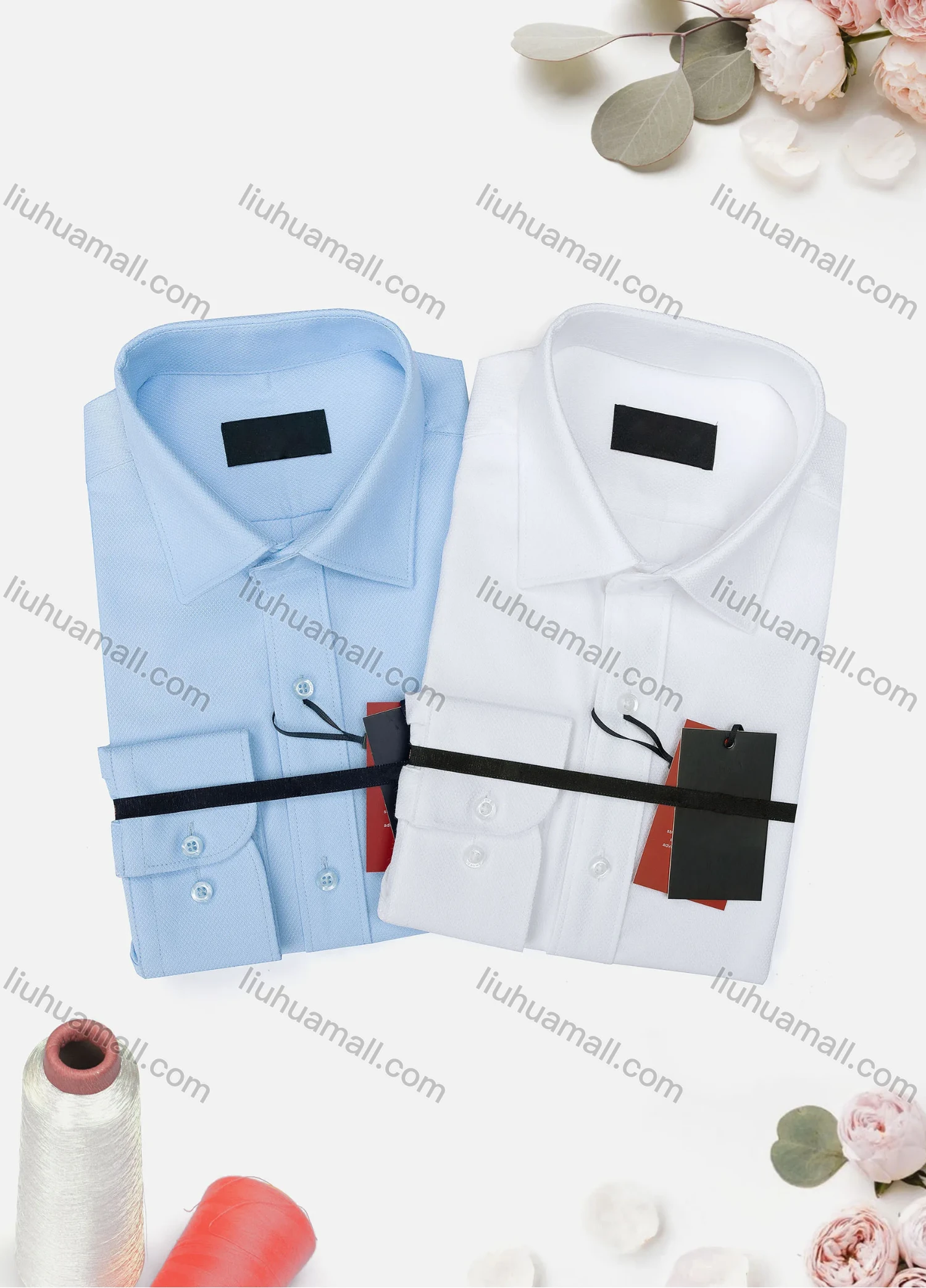 Wholesale Men's Casual Plain Long Sleeve Collared Button Down Shirt WX02-2# - Liuhuamall