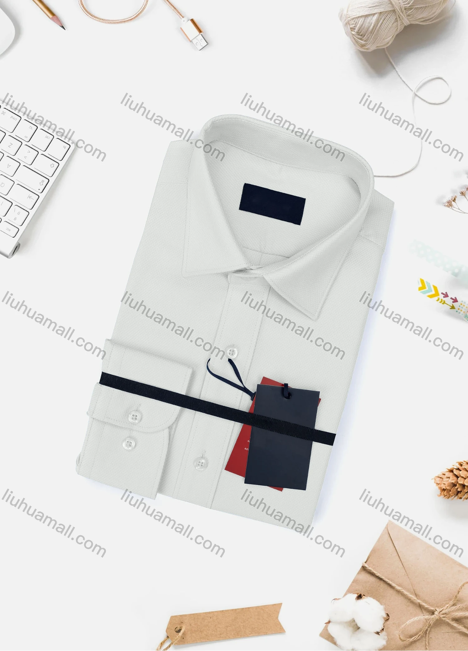 Wholesale Men's Casual Plain Long Sleeve Collared Button Down Shirt WX02-2# - Liuhuamall