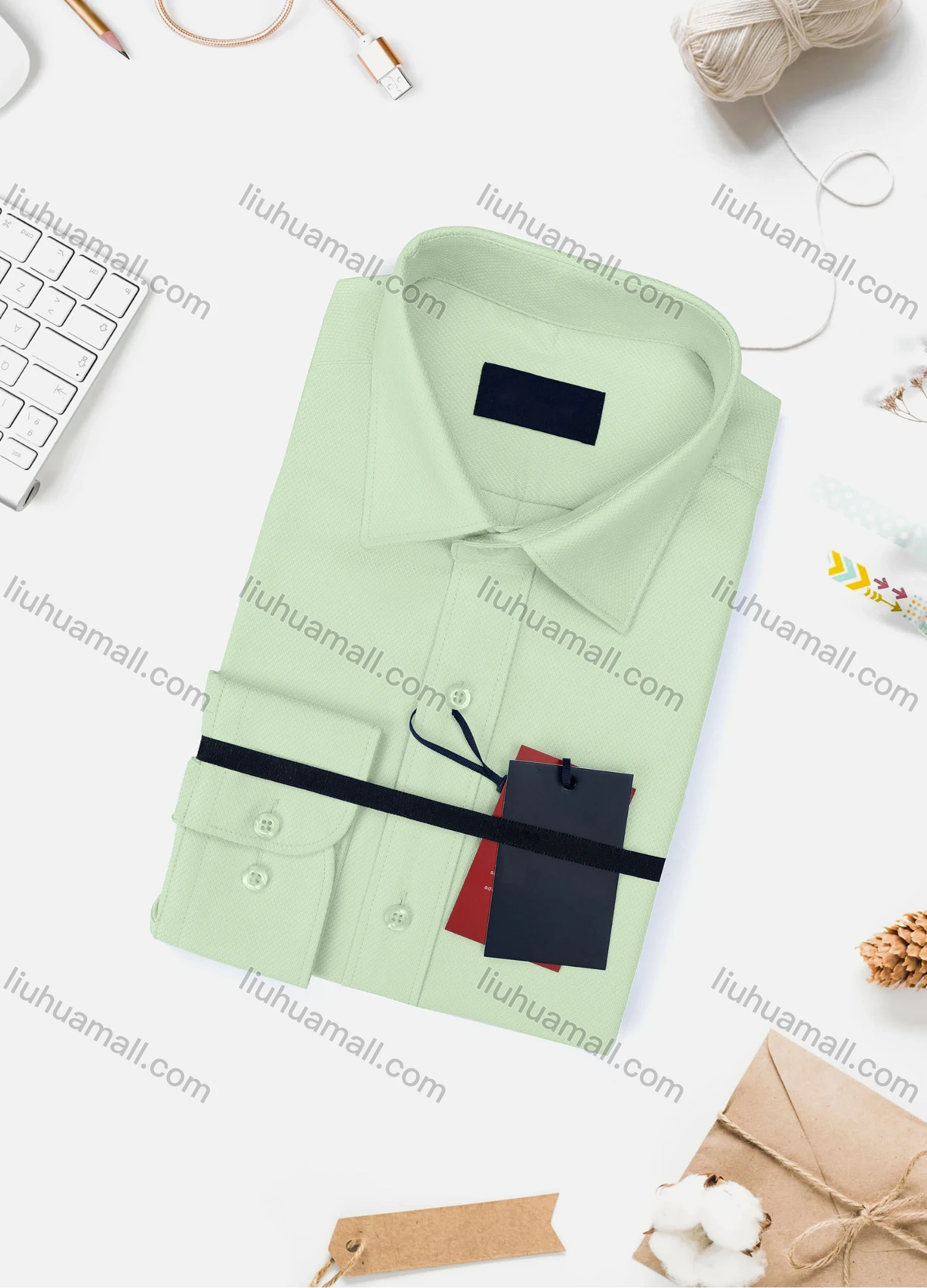 Wholesale Men's Casual Plain Long Sleeve Collared Button Down Shirt WX02-2# - Liuhuamall