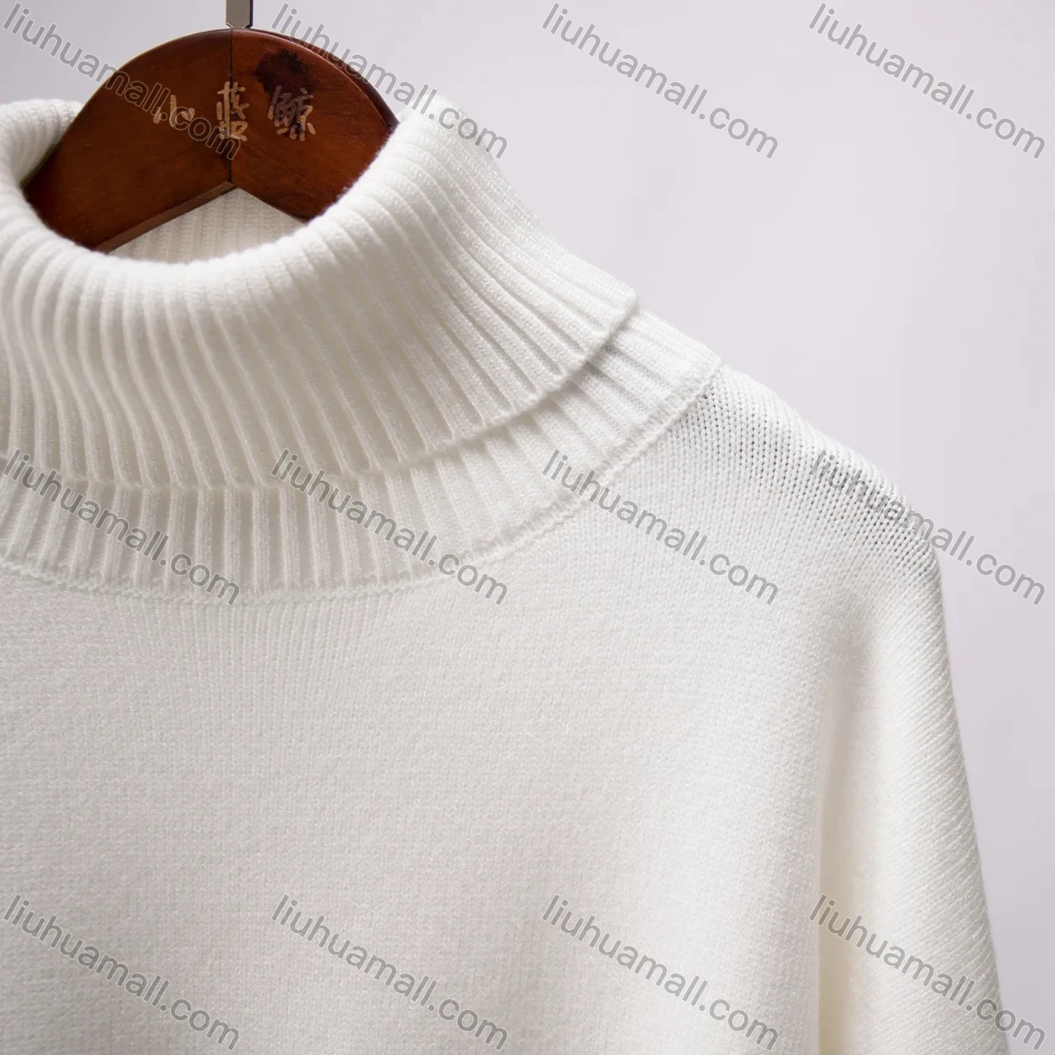 Wholesale Women's Casual High Neck Long Sleeve Plain Pullover Sweater - Liuhuamall