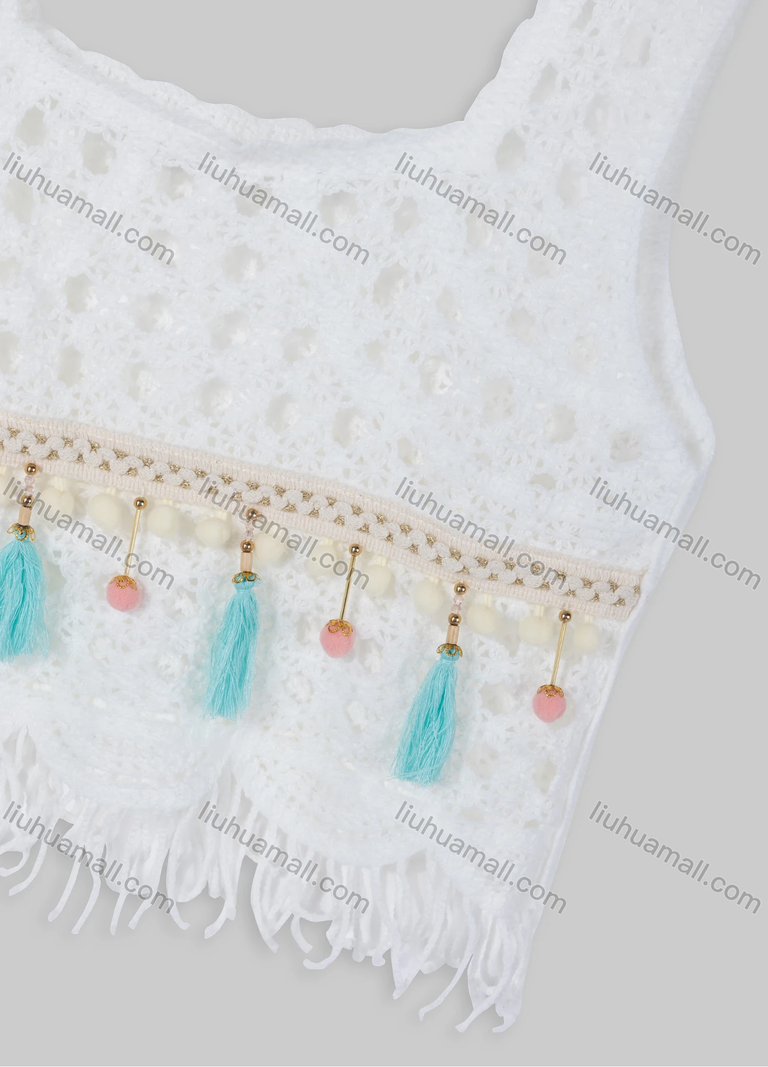 Wholesale Women's Casual Straps Plain Pendant Decoration Frayed Raw Hem Crop Tank Top 003# - Liuhuamall