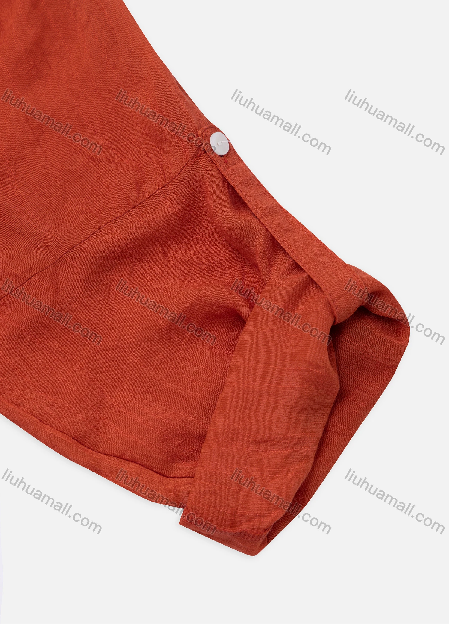 Wholesale Women's Casual Collared Plain Sleeve Roll Up Long Sleeve Dual Pockets Regular Shirt 005# - Liuhuamall