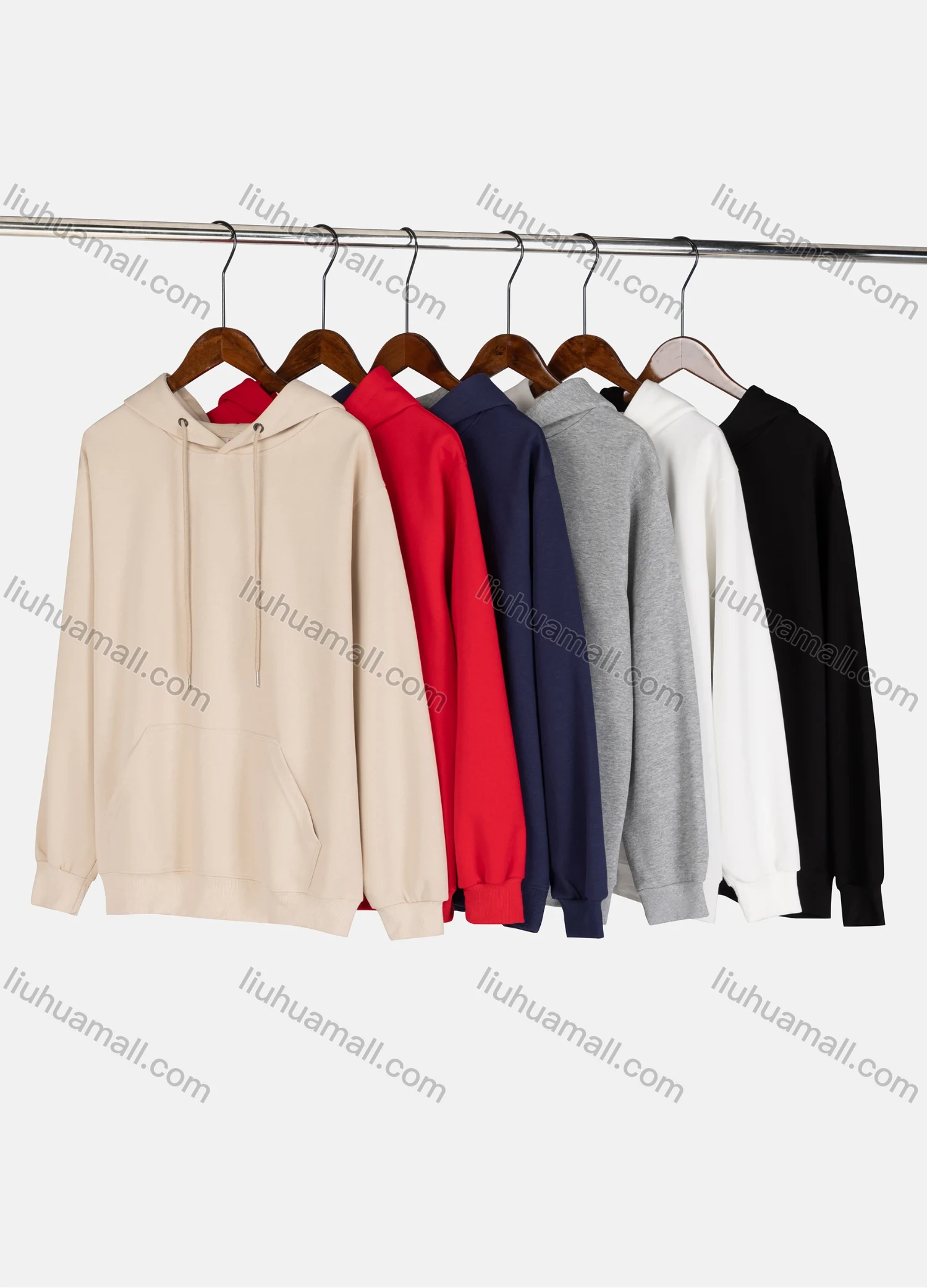 Wholesale Women's Basics Long Sleeve Plain Drawstring Casual Hoodie Sweatshirt With Kangaroo Pocket 0005# - Liuhuamall