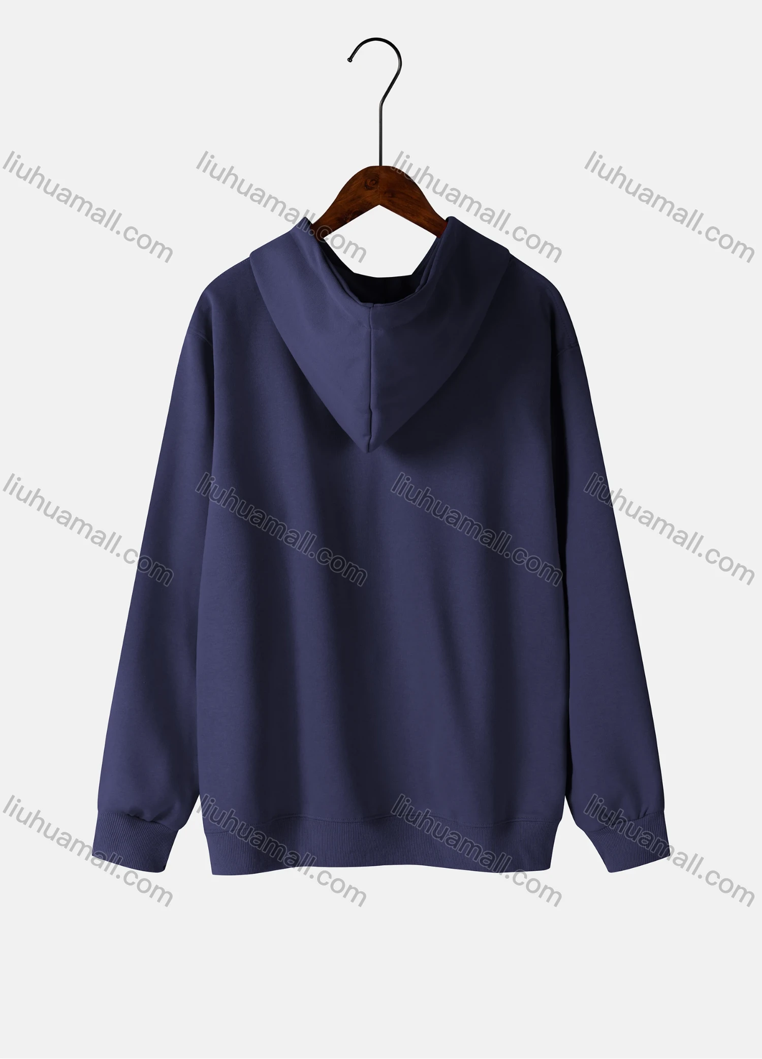 Wholesale Women's Basics Long Sleeve Plain Drawstring Casual Hoodie Sweatshirt With Kangaroo Pocket 0005# - Liuhuamall