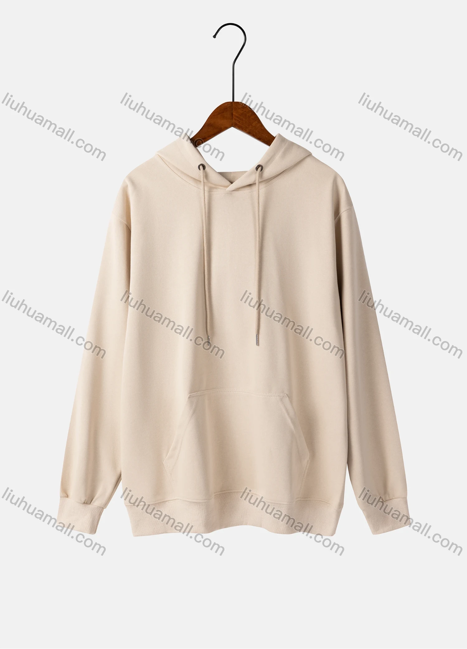 Wholesale Women's Basics Long Sleeve Plain Drawstring Casual Hoodie Sweatshirt With Kangaroo Pocket 0005# - Liuhuamall