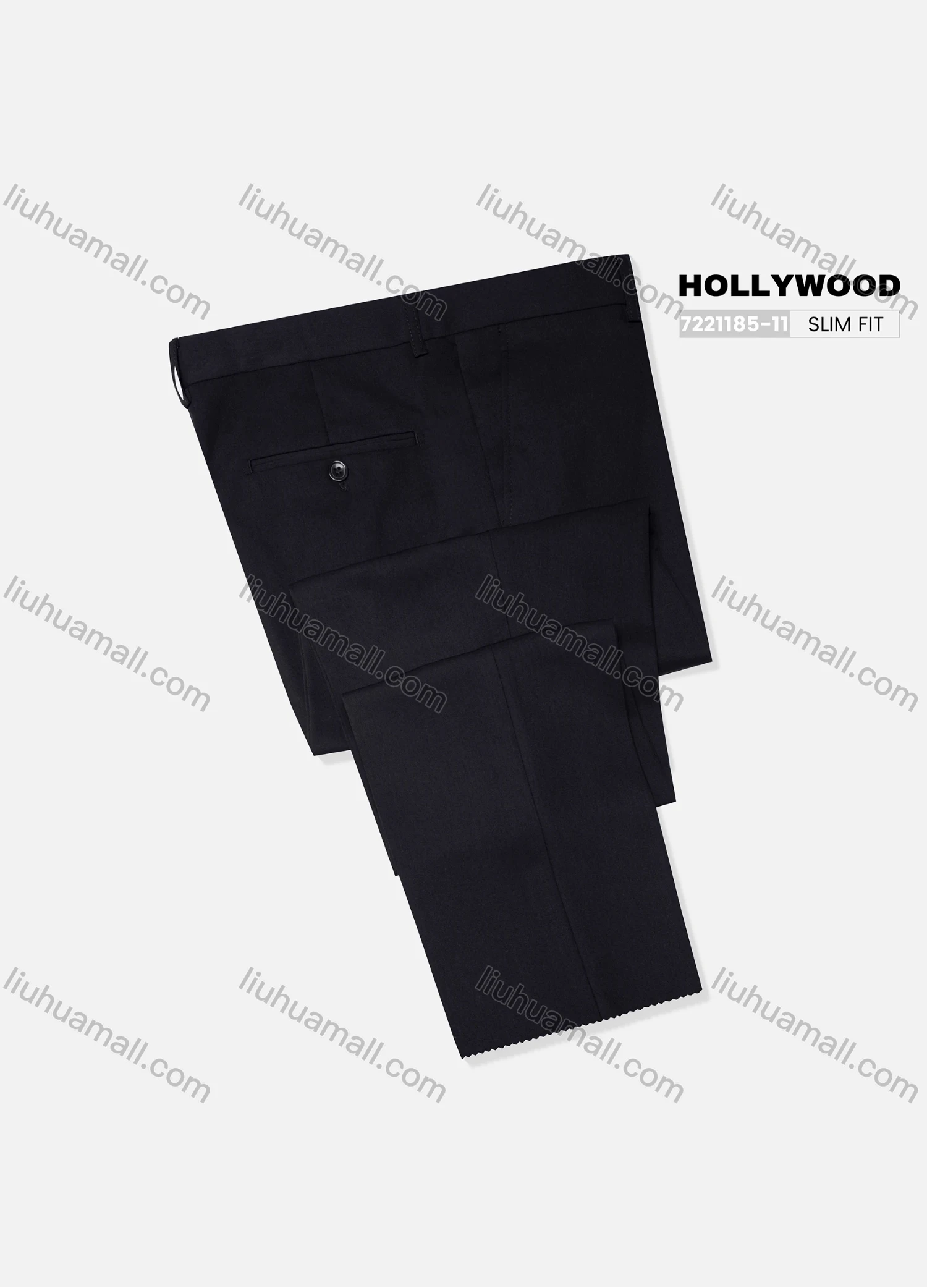 Wholesale Men's Formal Plain Patch Pocket Button Closure Ankle Length Slim Fit Suit Pants 721185-11# - Liuhuamall