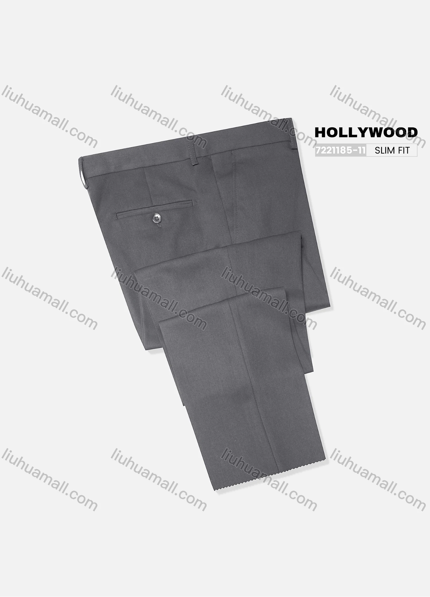 Wholesale Men's Formal Plain Patch Pocket Button Closure Ankle Length Slim Fit Suit Pants 721185-11# - Liuhuamall