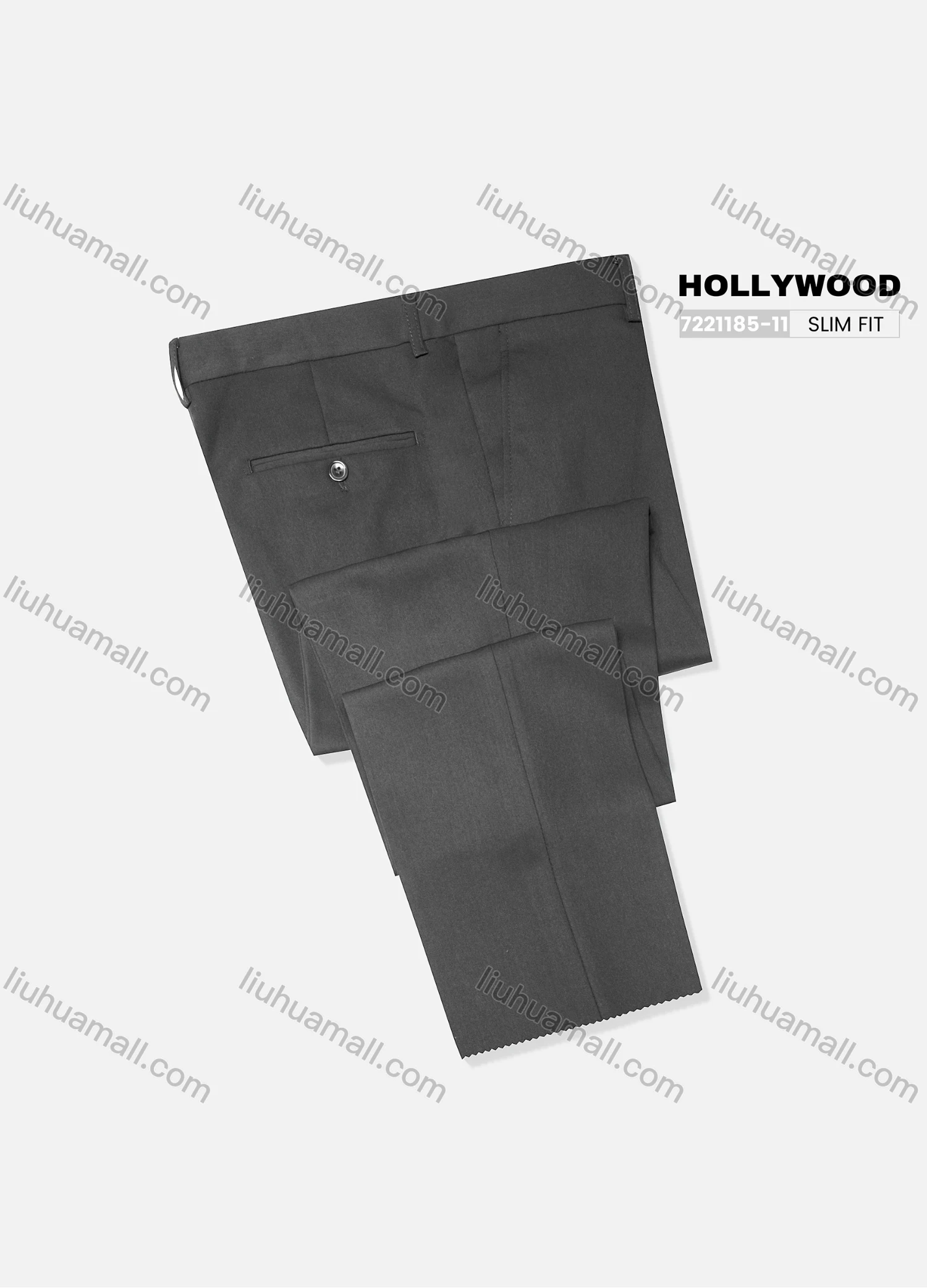 Wholesale Men's Formal Plain Patch Pocket Button Closure Ankle Length Slim Fit Suit Pants 721185-11# - Liuhuamall