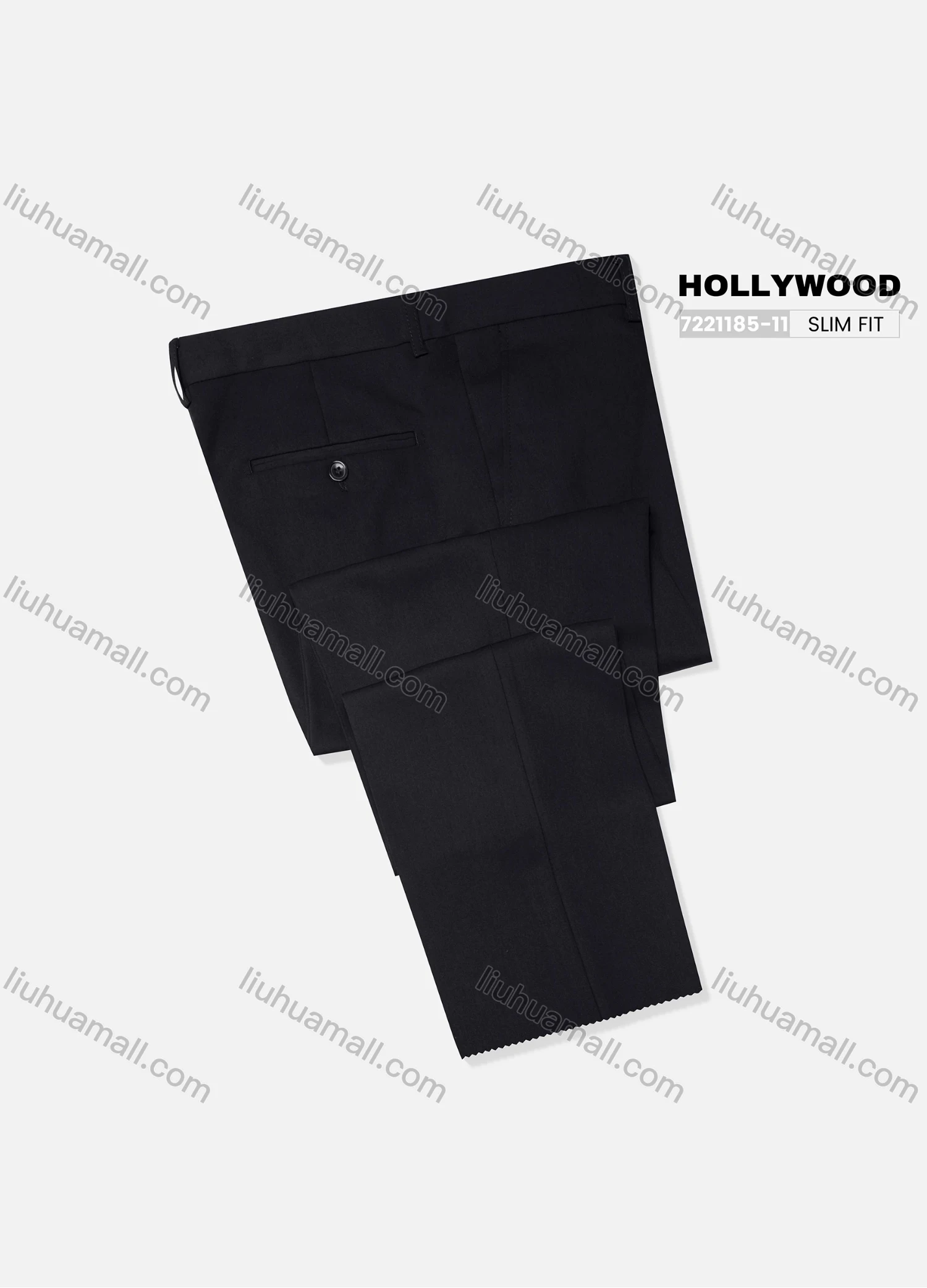 Wholesale Men's Formal Plain Patch Pocket Button Closure Ankle Length Slim Fit Suit Pants 721185-11# - Liuhuamall