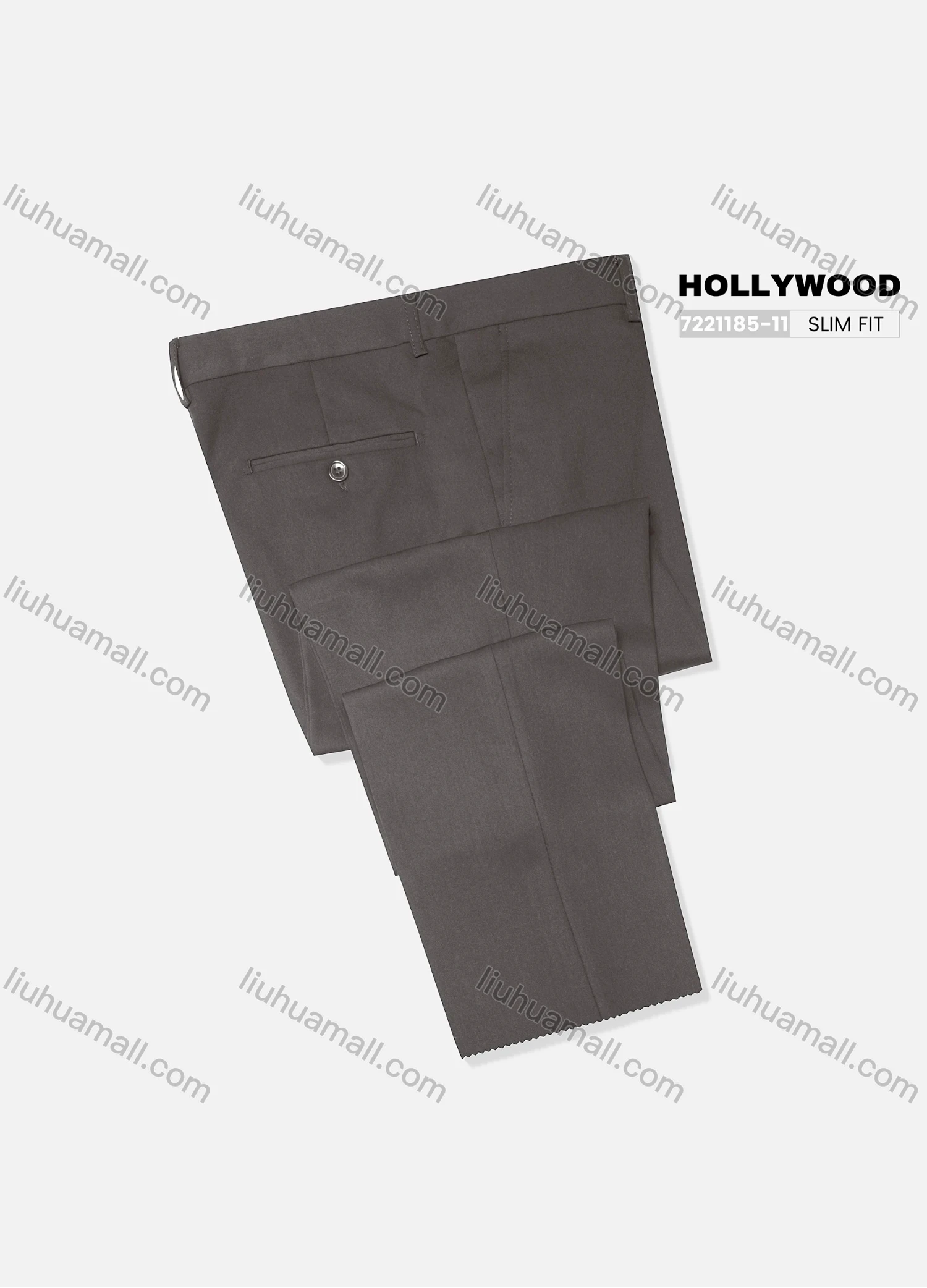 Wholesale Men's Formal Plain Patch Pocket Button Closure Ankle Length Slim Fit Suit Pants 721185-11# - Liuhuamall