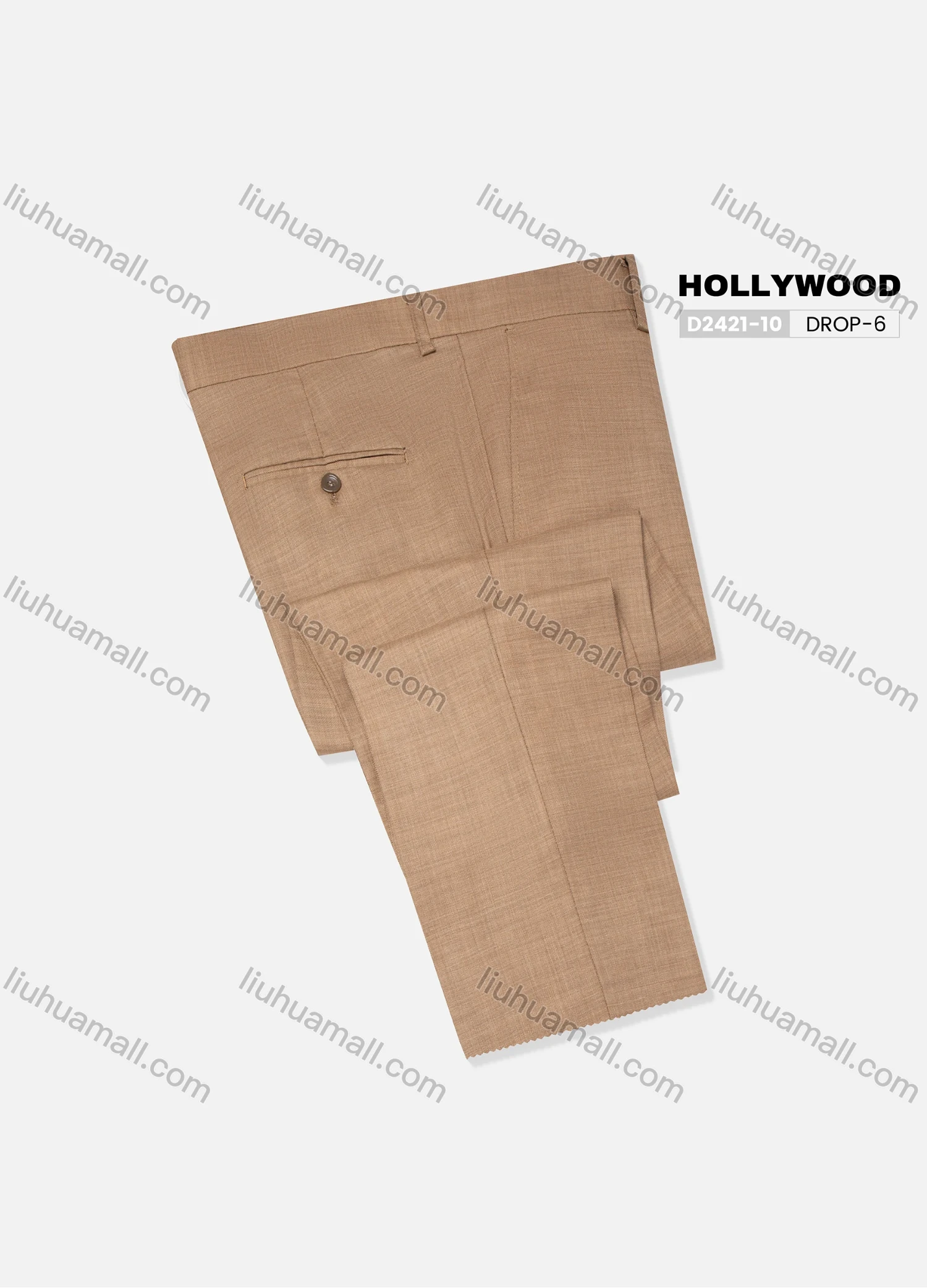 Wholesale Men's Formal Plain Patch Pocket Button Closure Ankle Length Slim Fit Suit Pants D2421# - Liuhuamall