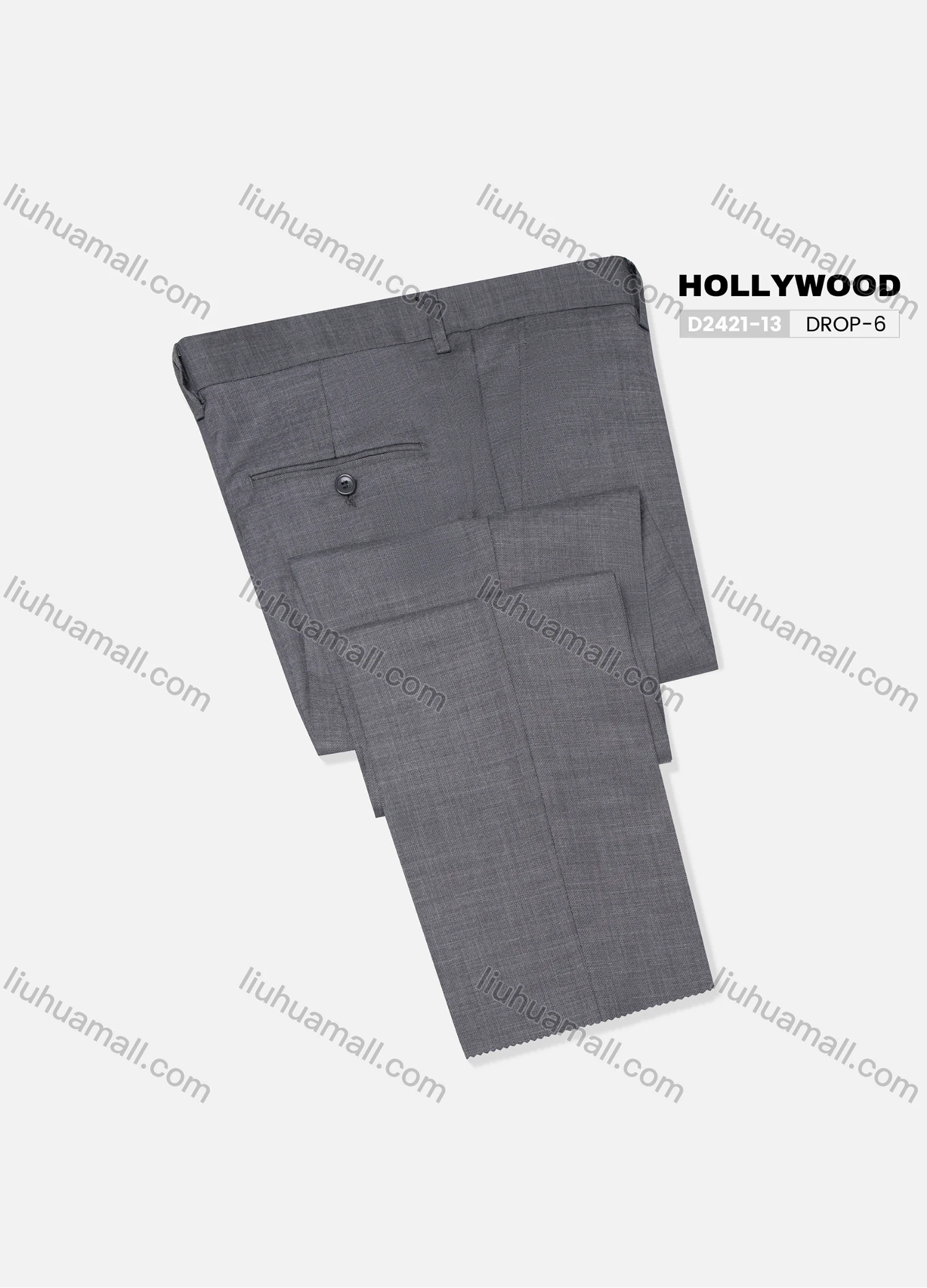 Wholesale Men's Formal Plain Patch Pocket Button Closure Ankle Length Slim Fit Suit Pants D2421# - Liuhuamall