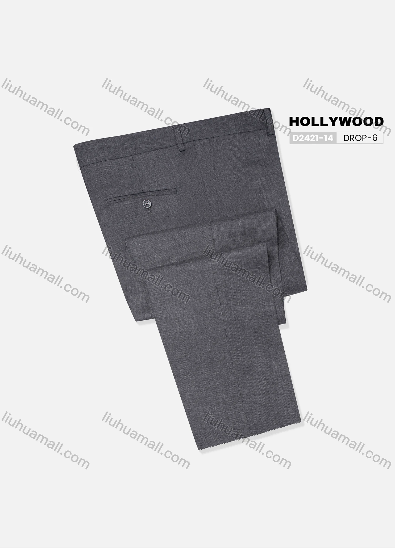 Wholesale Men's Formal Plain Patch Pocket Button Closure Ankle Length Slim Fit Suit Pants D2421# - Liuhuamall