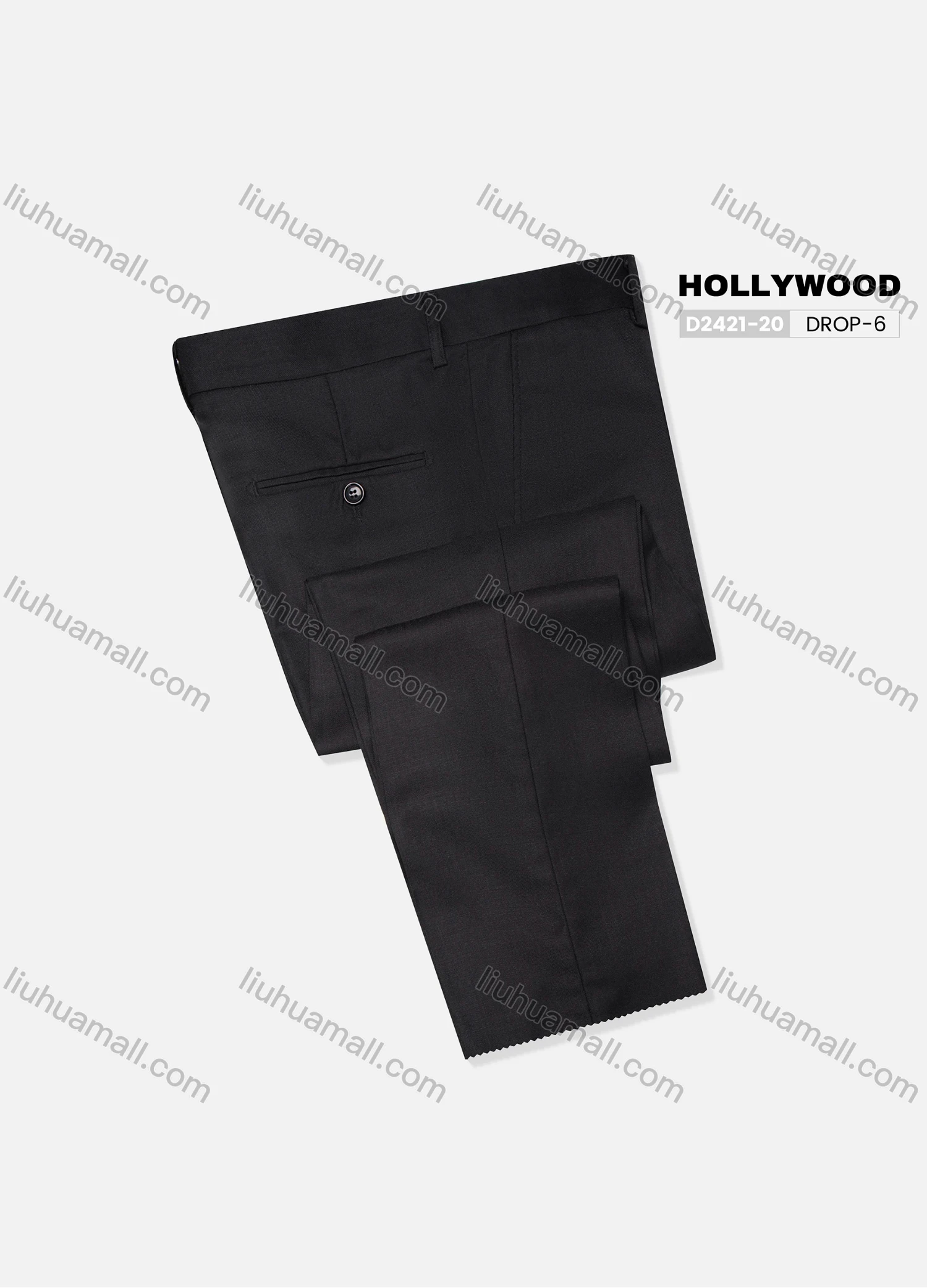 Wholesale Men's Formal Plain Patch Pocket Button Closure Ankle Length Slim Fit Suit Pants D2421# - Liuhuamall