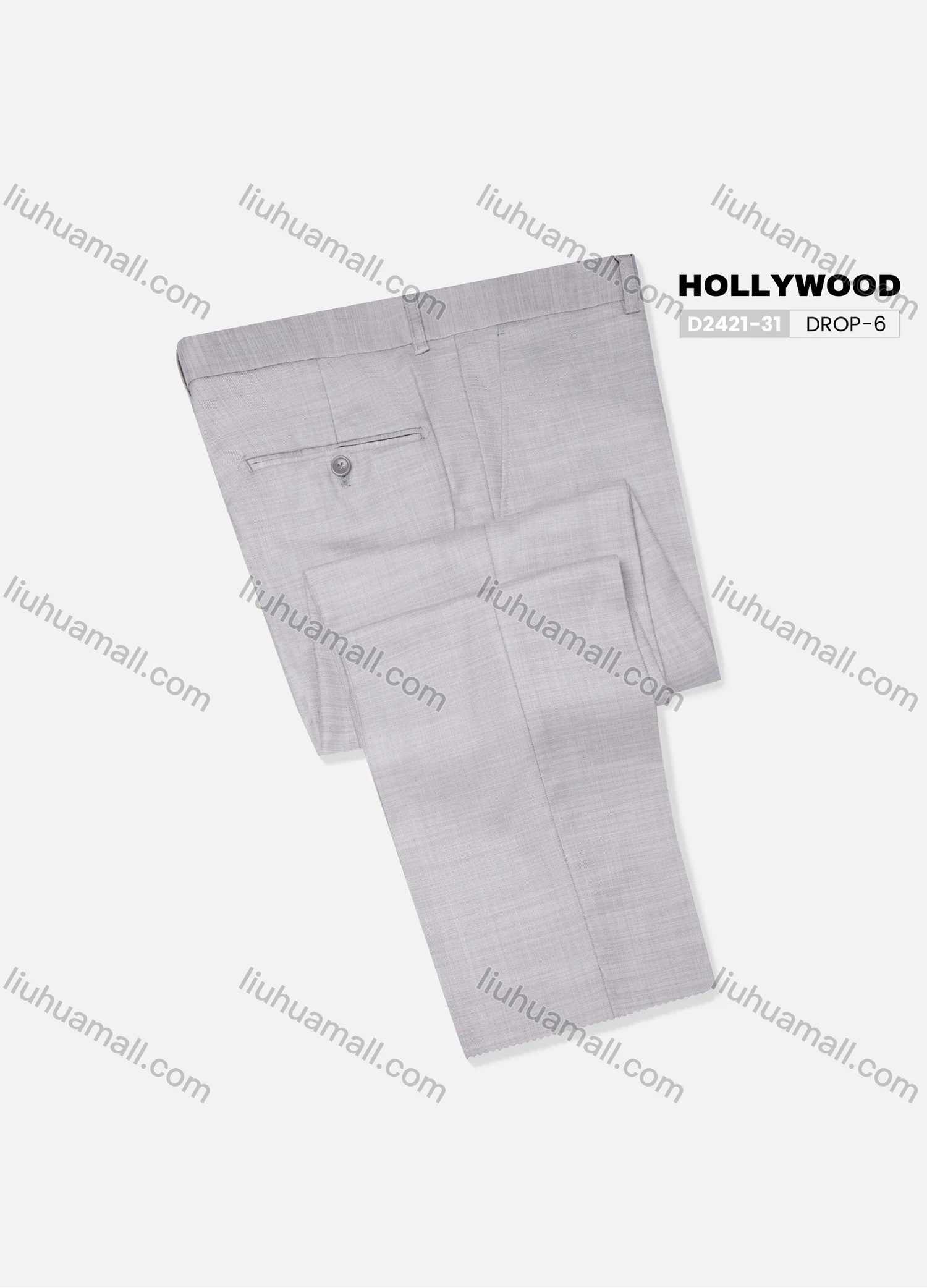 Wholesale Men's Formal Plain Patch Pocket Button Closure Ankle Length Slim Fit Suit Pants D2421# - Liuhuamall