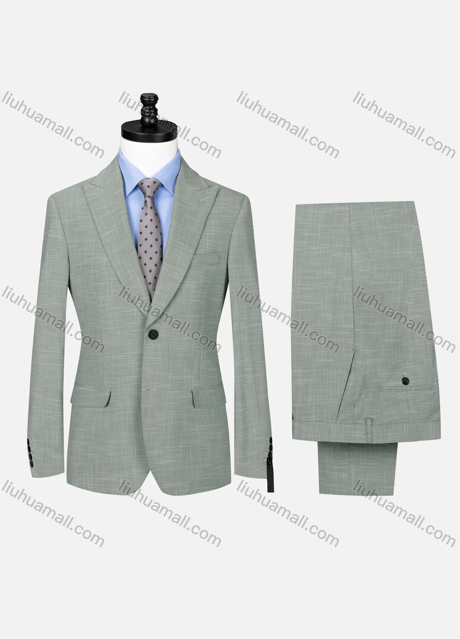 Wholesale Men's Formal Lapel Single Breasted Plain Flap Pockets Blazer Jacket & Pants 2 Piece Set 32257# - Liuhuamall
