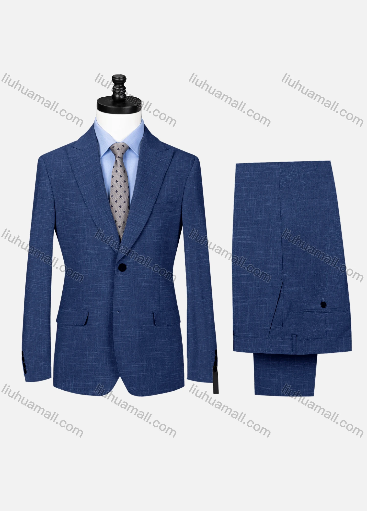 Wholesale Men's Formal Lapel Single Breasted Plain Flap Pockets Blazer Jacket & Pants 2 Piece Set 32257# - Liuhuamall