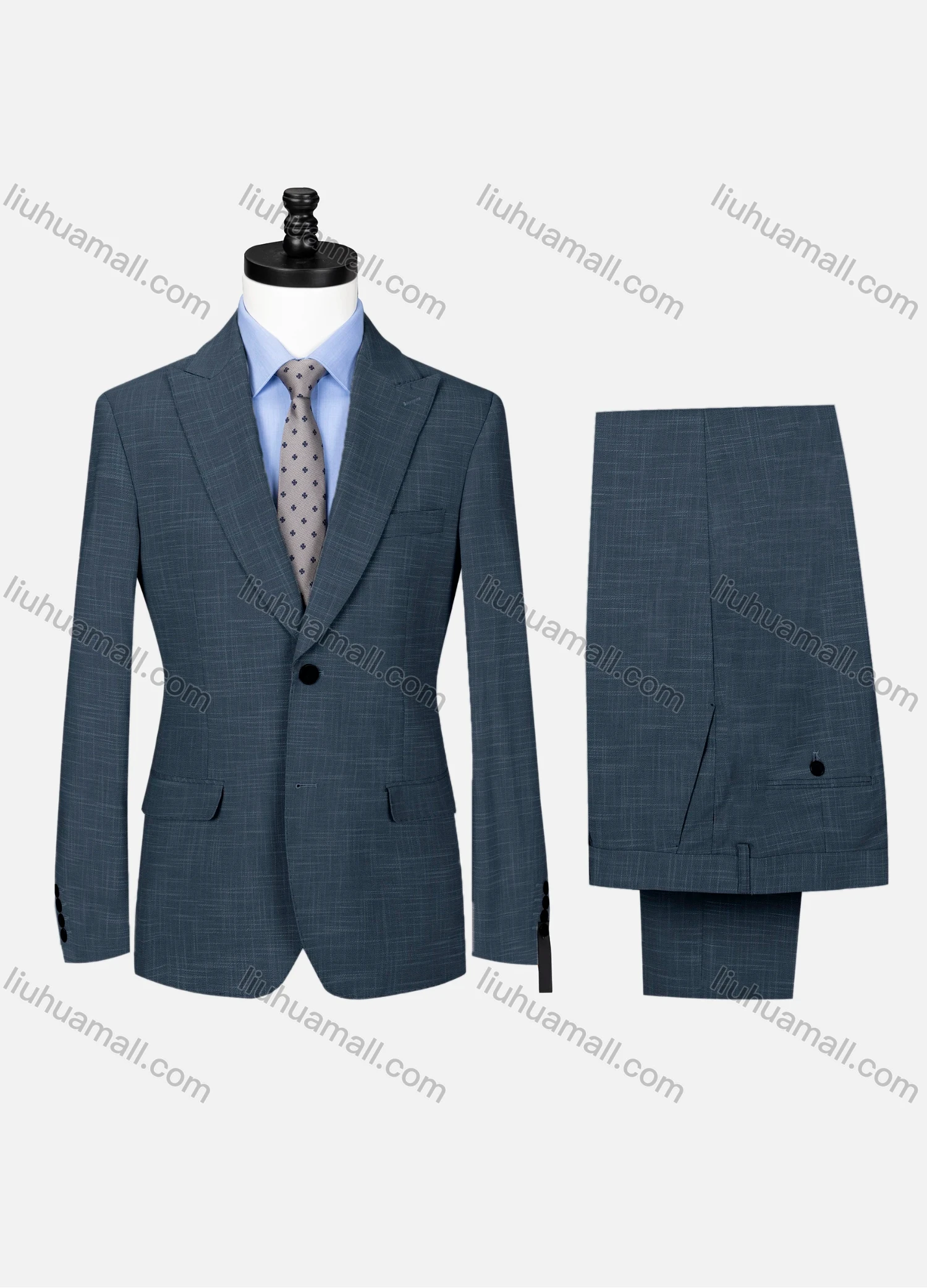 Wholesale Men's Formal Lapel Single Breasted Plain Flap Pockets Blazer Jacket & Pants 2 Piece Set 32257# - Liuhuamall