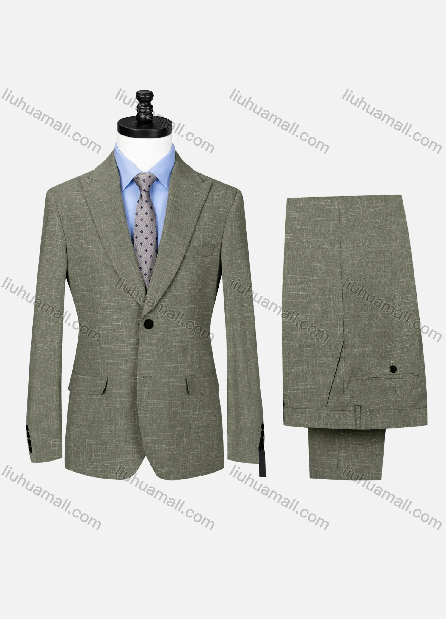 Wholesale Men's Formal Lapel Single Breasted Plain Flap Pockets Blazer Jacket & Pants 2 Piece Set 32257# - Liuhuamall