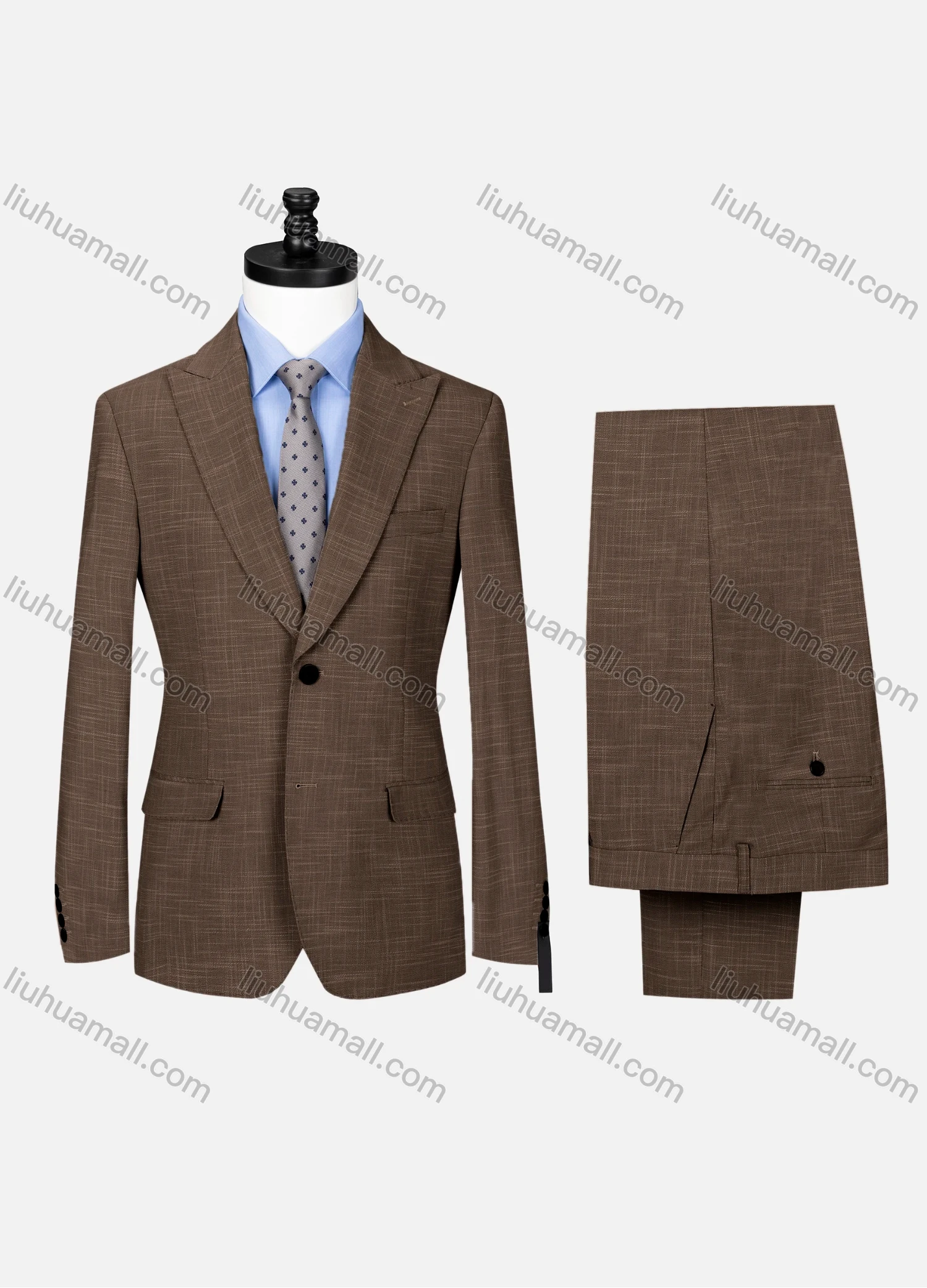 Wholesale Men's Formal Lapel Single Breasted Plain Flap Pockets Blazer Jacket & Pants 2 Piece Set 32257# - Liuhuamall