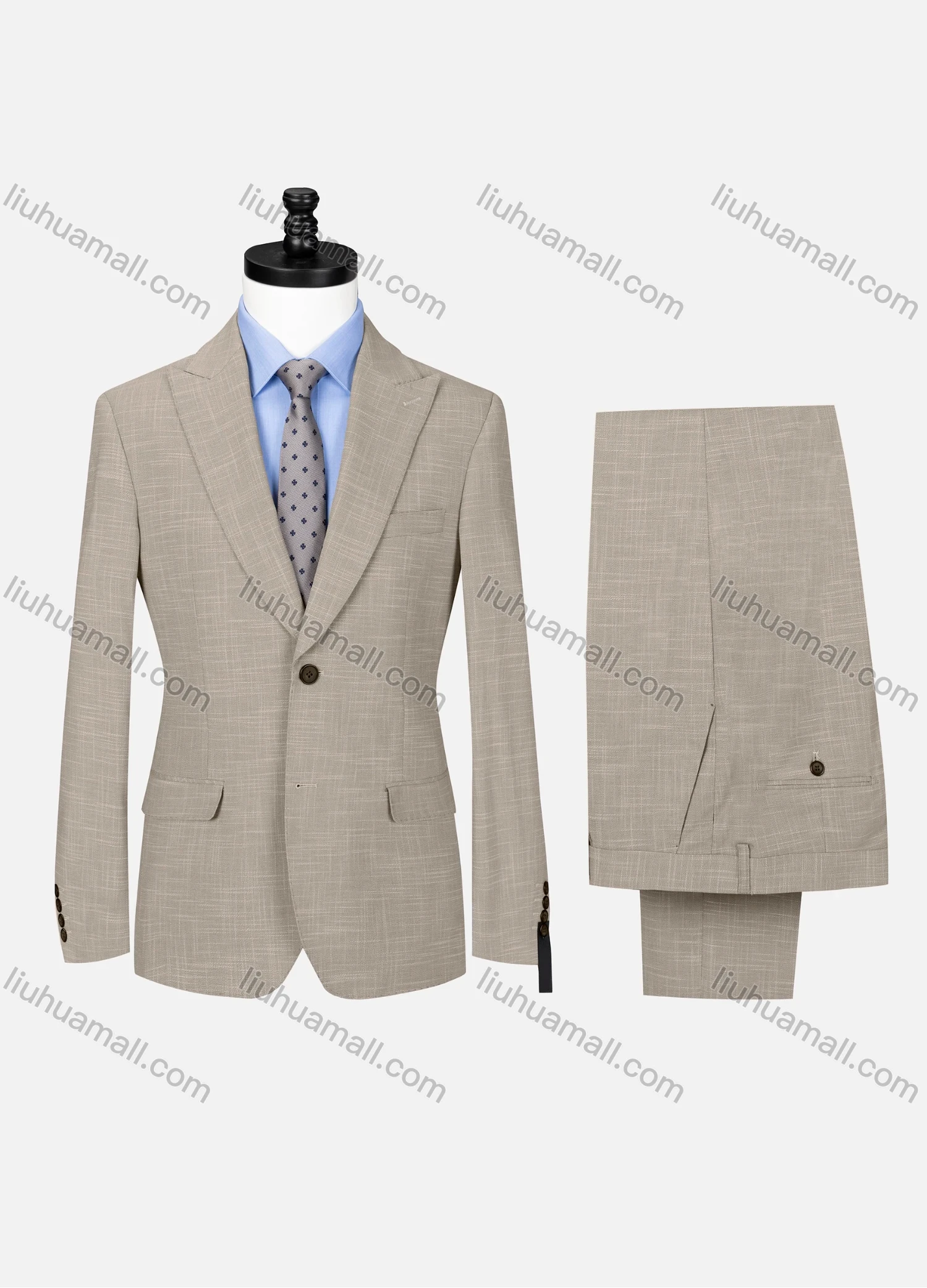 Wholesale Men's Formal Lapel Single Breasted Plain Flap Pockets Blazer Jacket & Pants 2 Piece Set 32257# - Liuhuamall