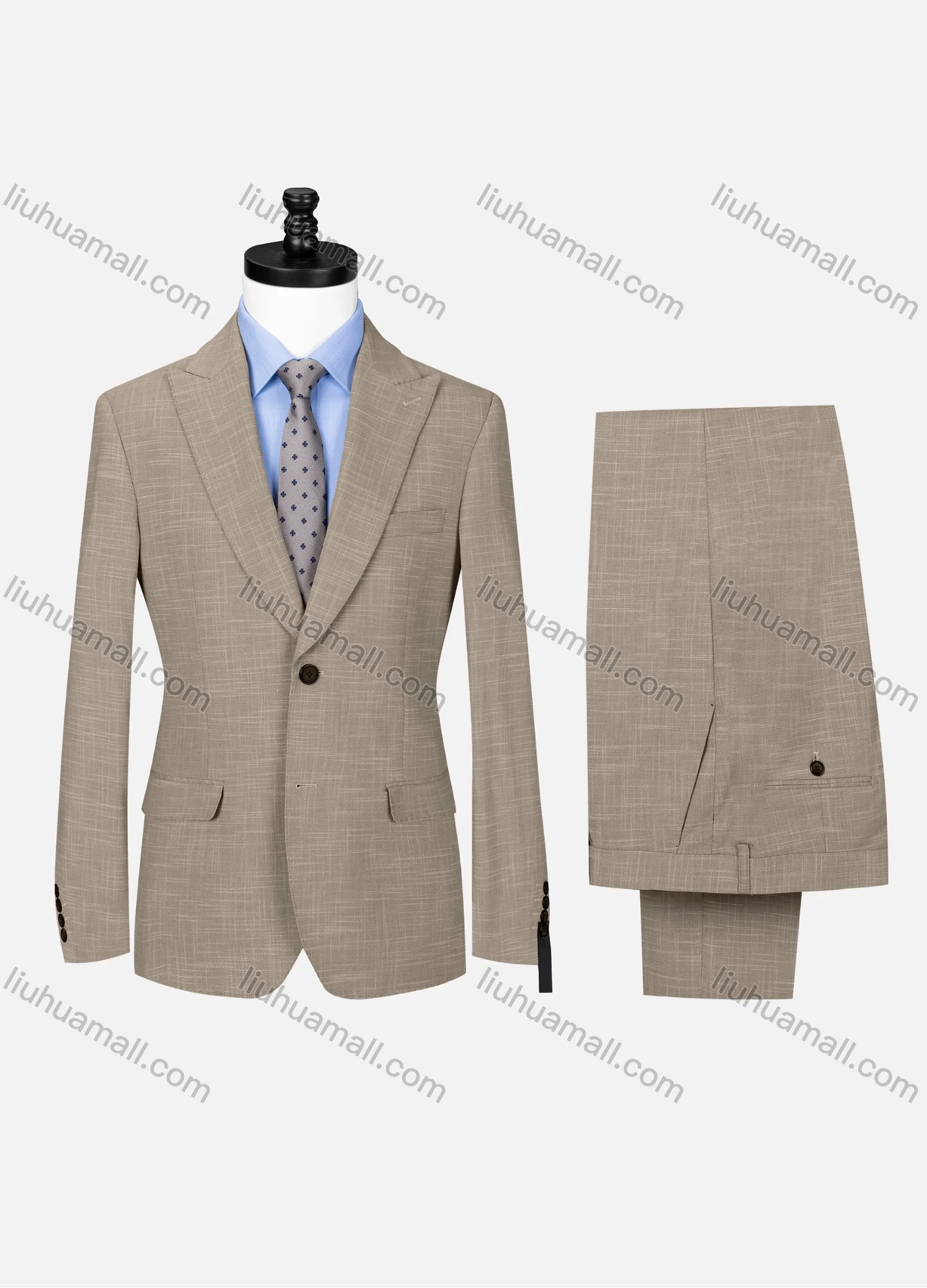 Wholesale Men's Formal Lapel Single Breasted Plain Flap Pockets Blazer Jacket & Pants 2 Piece Set 32257# - Liuhuamall