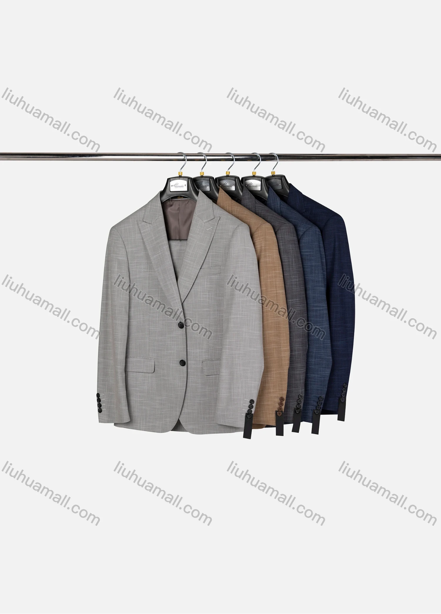 Wholesale Men's Formal Lapel Single Breasted Plain Flap Pockets Blazer Jacket & Pants 2 Piece Set 32257# - Liuhuamall