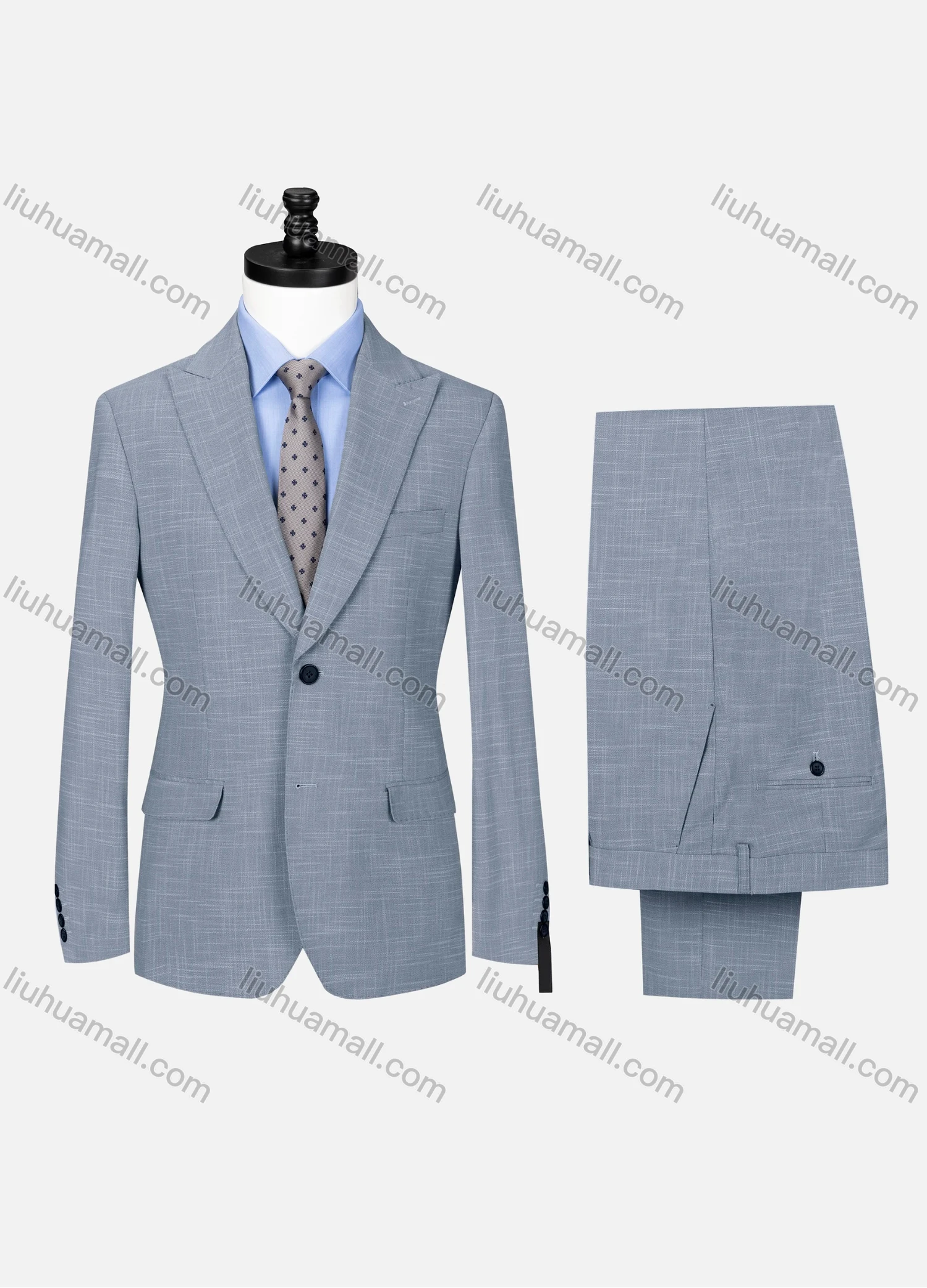 Wholesale Men's Formal Lapel Single Breasted Plain Flap Pockets Blazer Jacket & Pants 2 Piece Set 32257# - Liuhuamall
