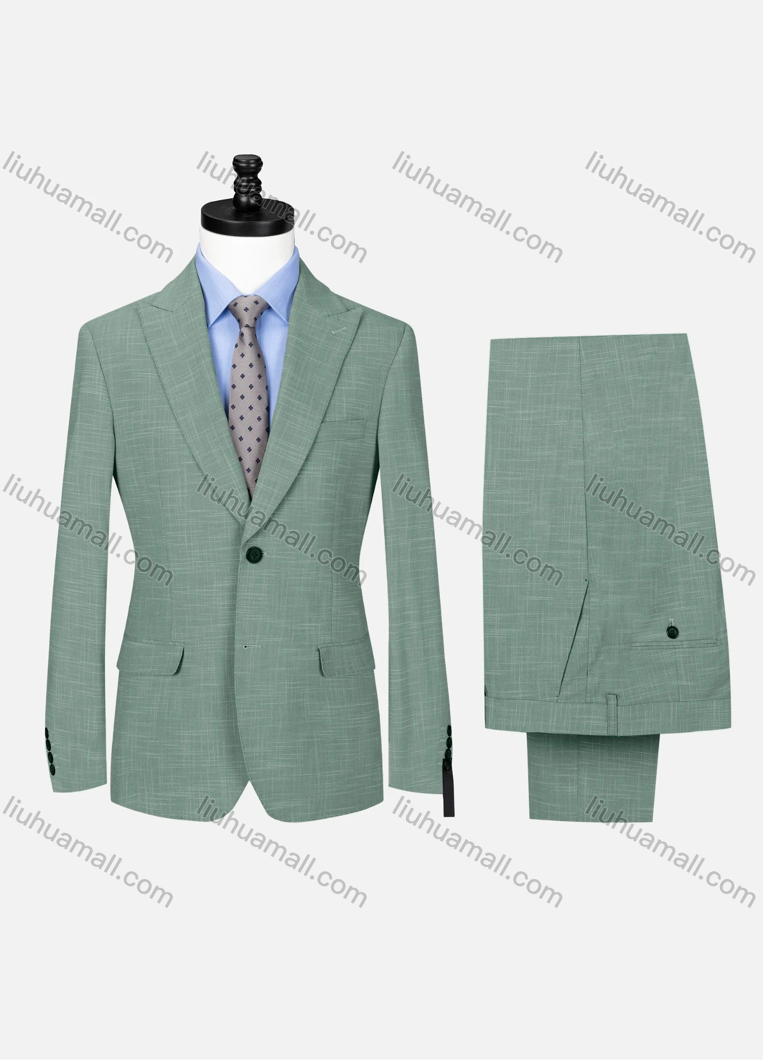 Wholesale Men's Formal Lapel Single Breasted Plain Flap Pockets Blazer Jacket & Pants 2 Piece Set 32257# - Liuhuamall