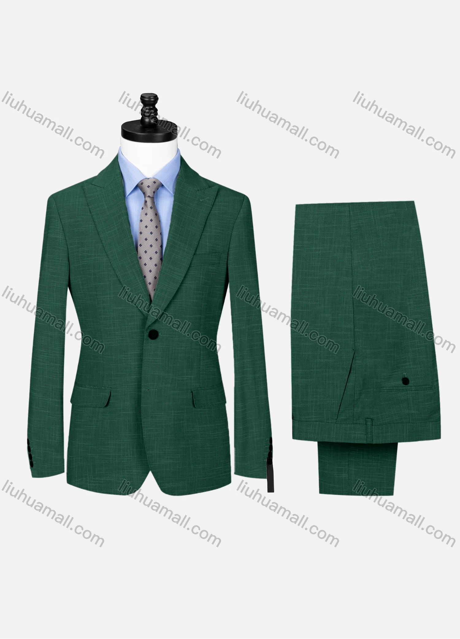 Wholesale Men's Formal Lapel Single Breasted Plain Flap Pockets Blazer Jacket & Pants 2 Piece Set 32257# - Liuhuamall