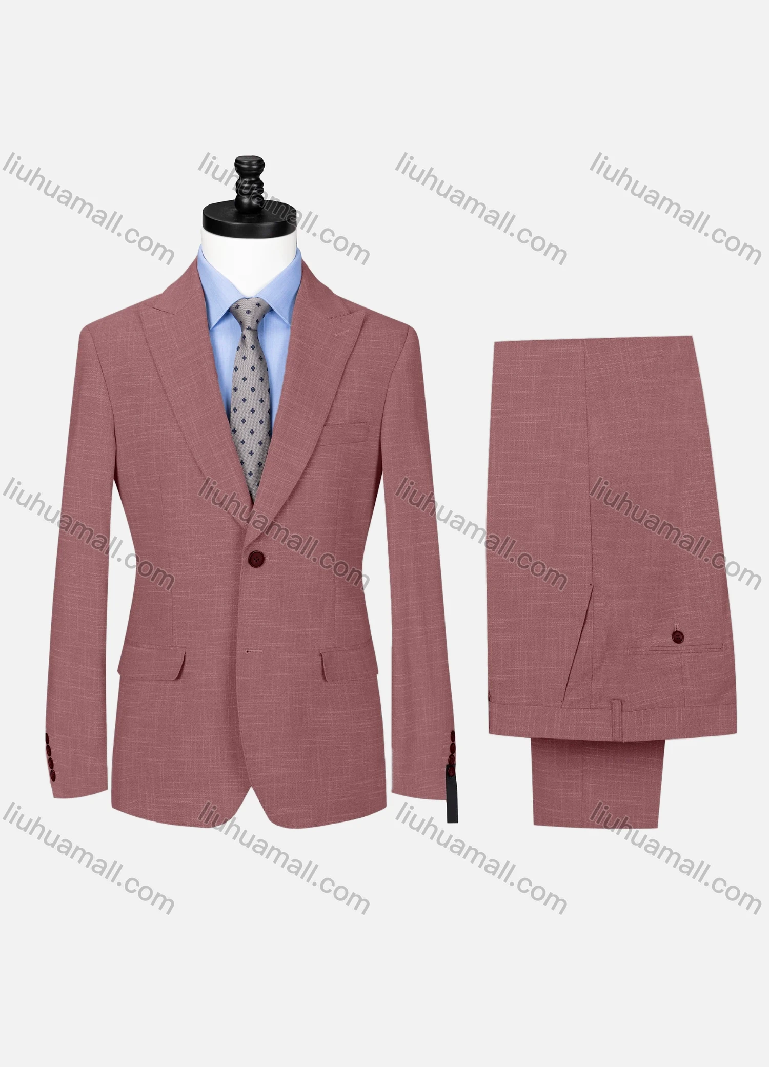 Wholesale Men's Formal Lapel Single Breasted Plain Flap Pockets Blazer Jacket & Pants 2 Piece Set 32257# - Liuhuamall