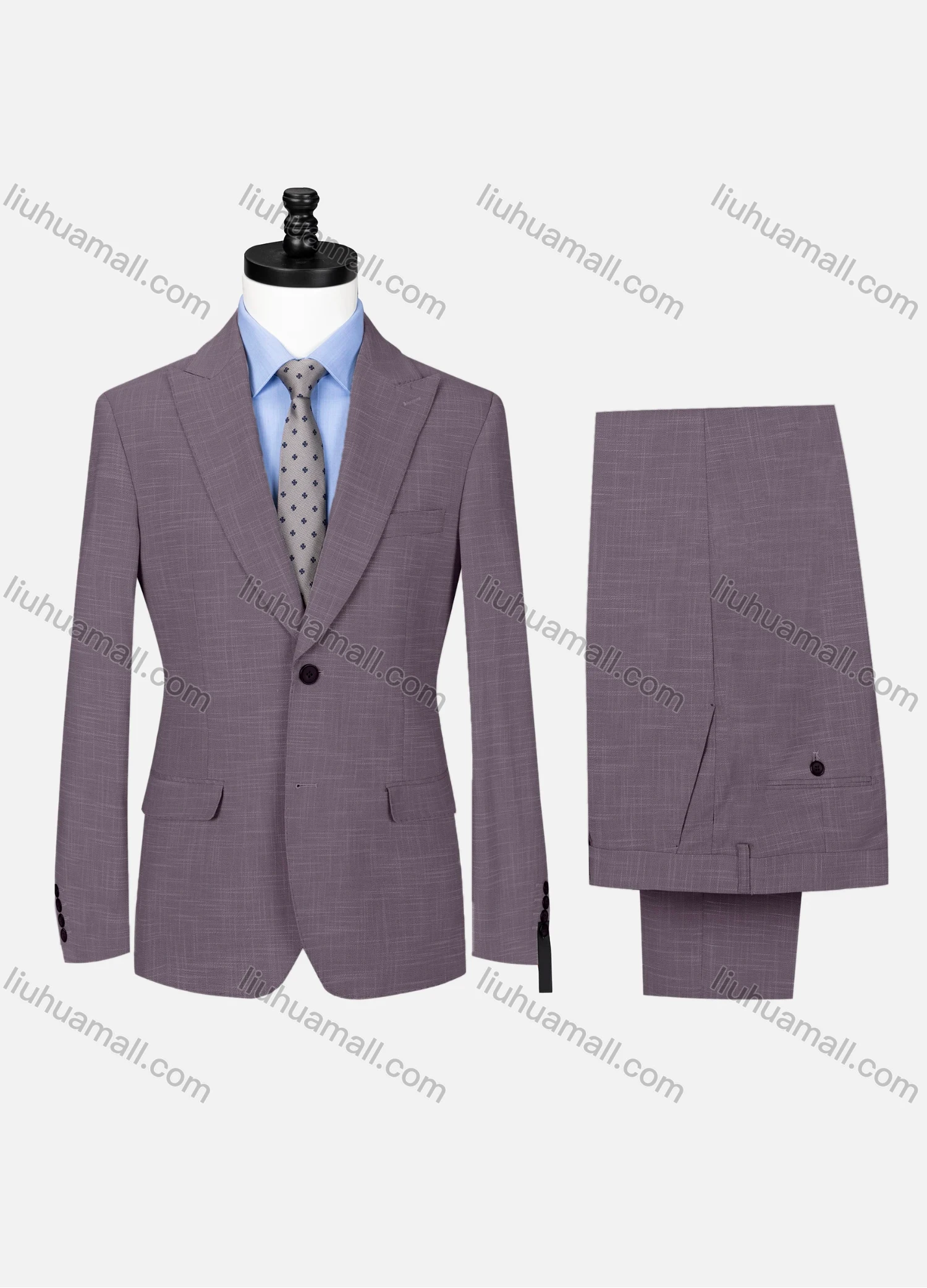 Wholesale Men's Formal Lapel Single Breasted Plain Flap Pockets Blazer Jacket & Pants 2 Piece Set 32257# - Liuhuamall