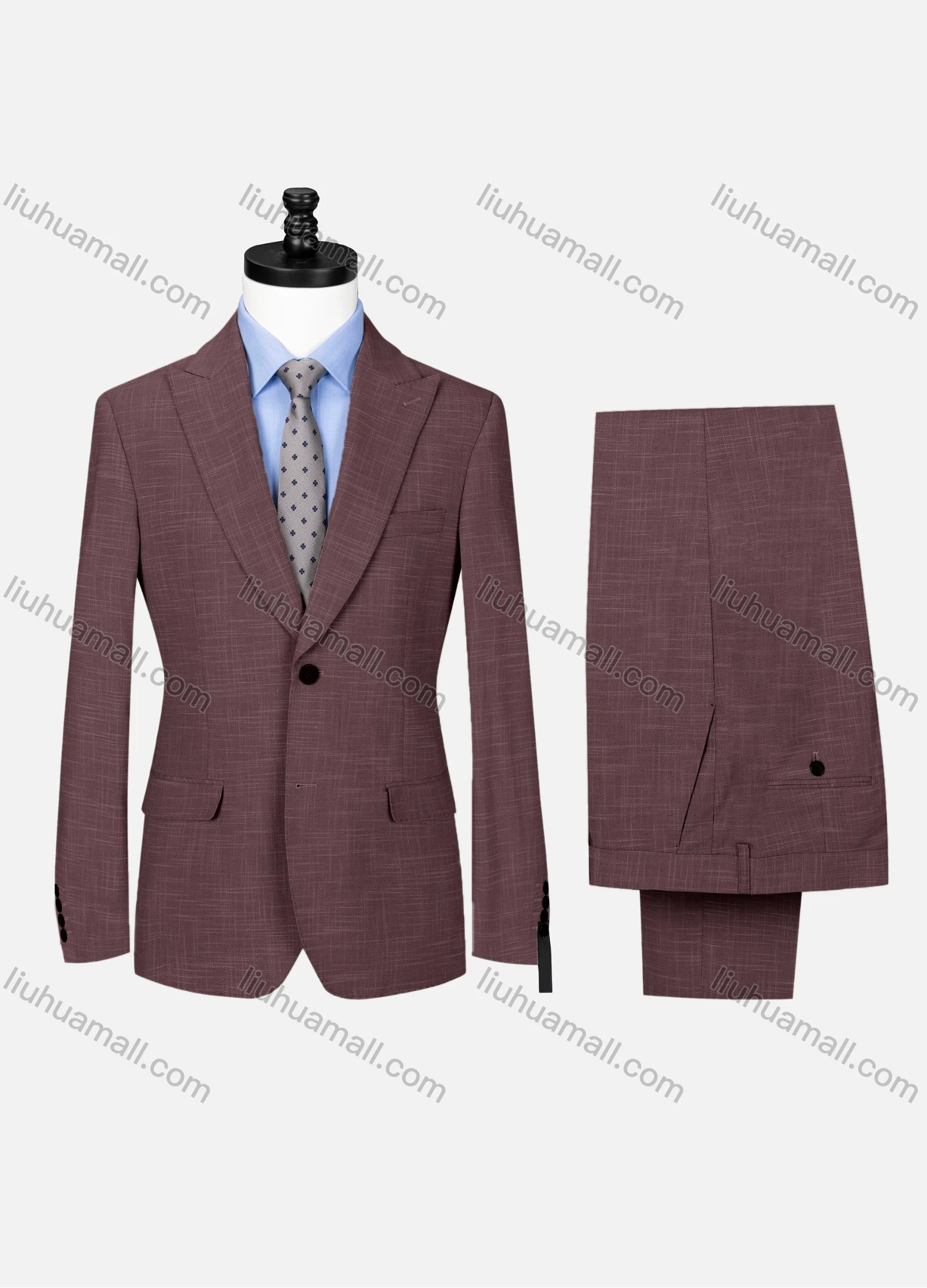 Wholesale Men's Formal Lapel Single Breasted Plain Flap Pockets Blazer Jacket & Pants 2 Piece Set 32257# - Liuhuamall