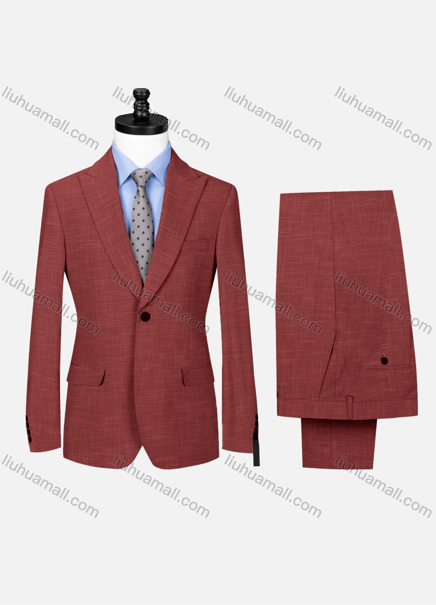Wholesale Men's Formal Lapel Single Breasted Plain Flap Pockets Blazer Jacket & Pants 2 Piece Set 32257# - Liuhuamall