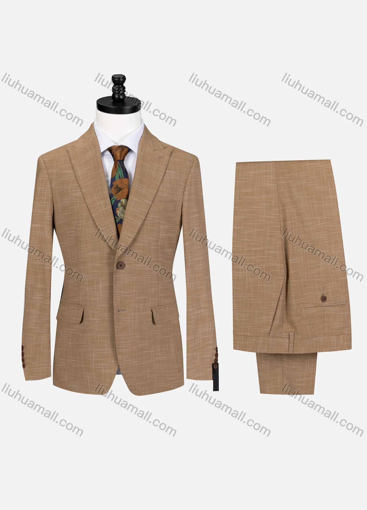 Wholesale Men's Formal Lapel Single Breasted Plain Flap Pockets Blazer Jacket & Pants 2 Piece Set 32257# - Liuhuamall